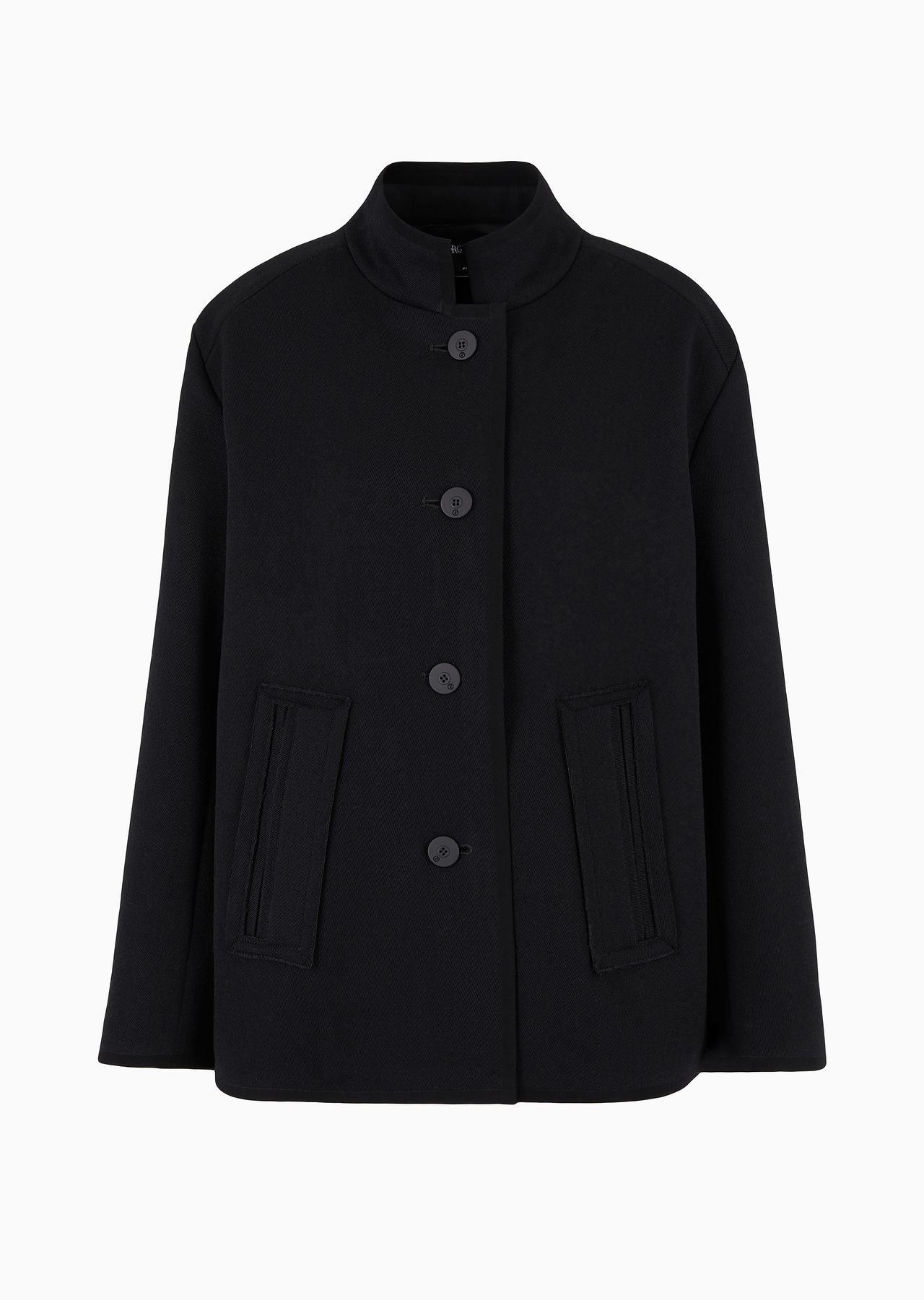 Single-breasted wool-blend cropped pea coat - 1