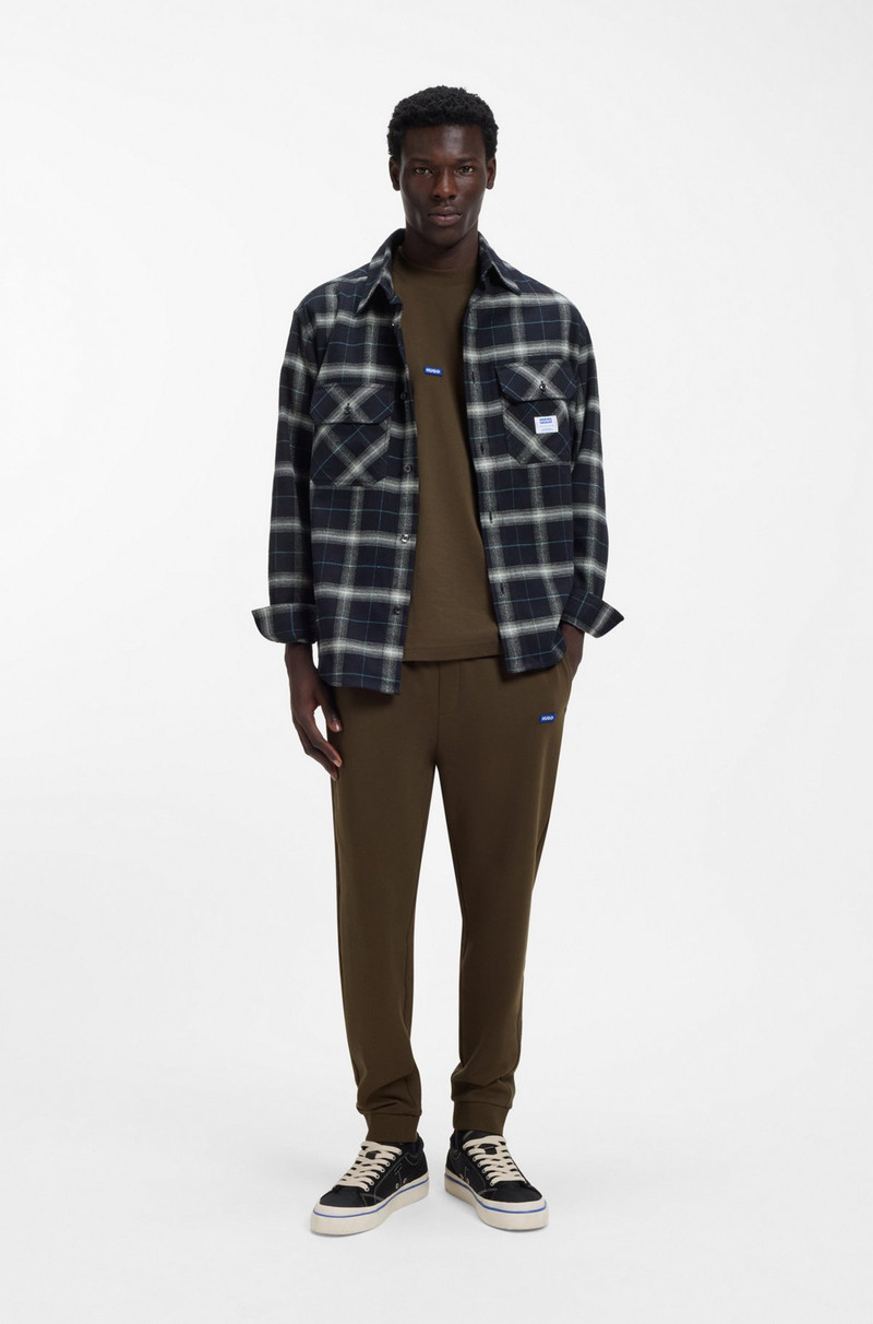 HUGO COTTON-JERSEY T-SHIRT WITH BLUE LOGO PATCH outlook