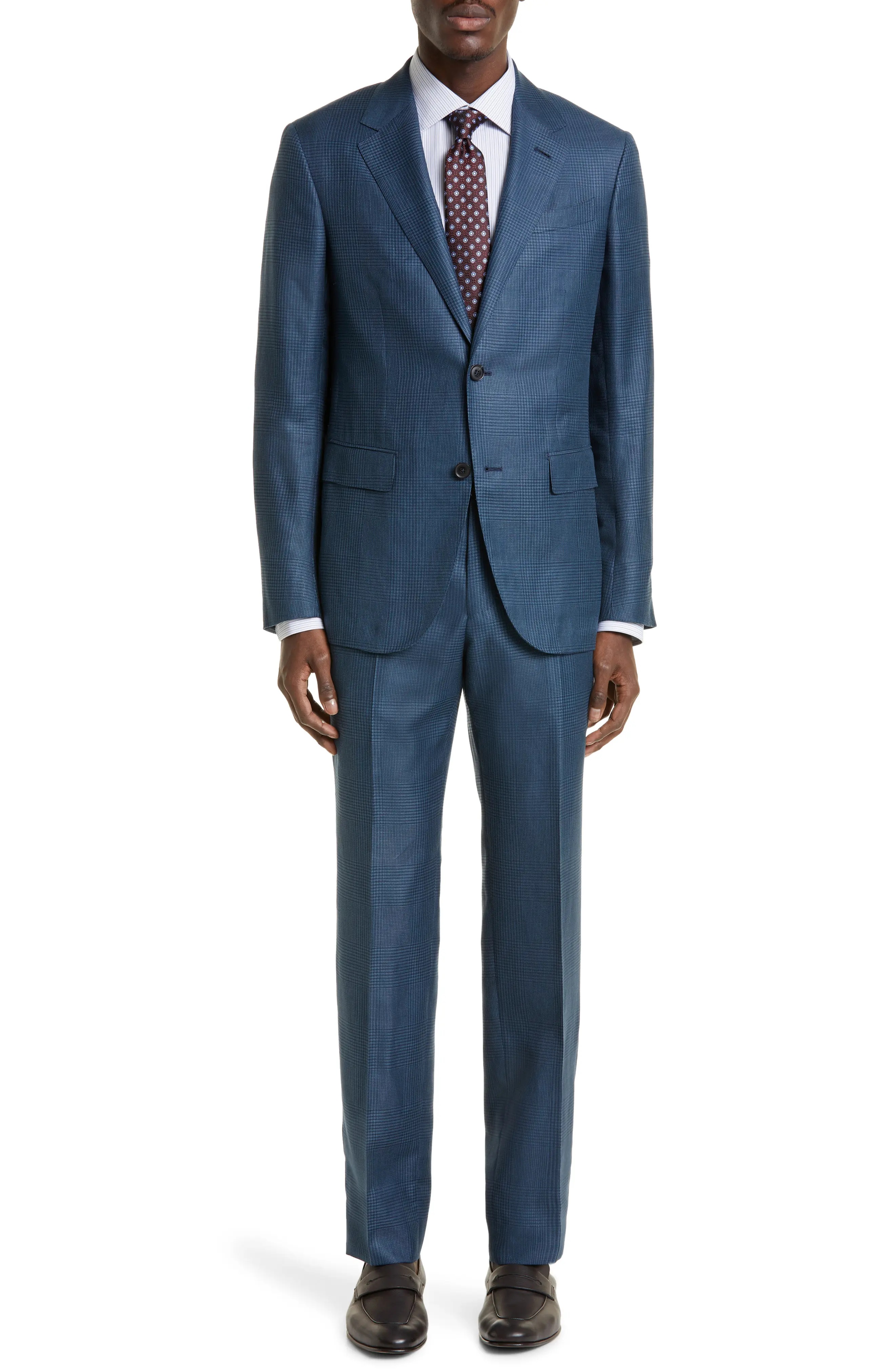 Crossover Milano Easy Glen Plaid Wool & Linen Blend Suit - 1