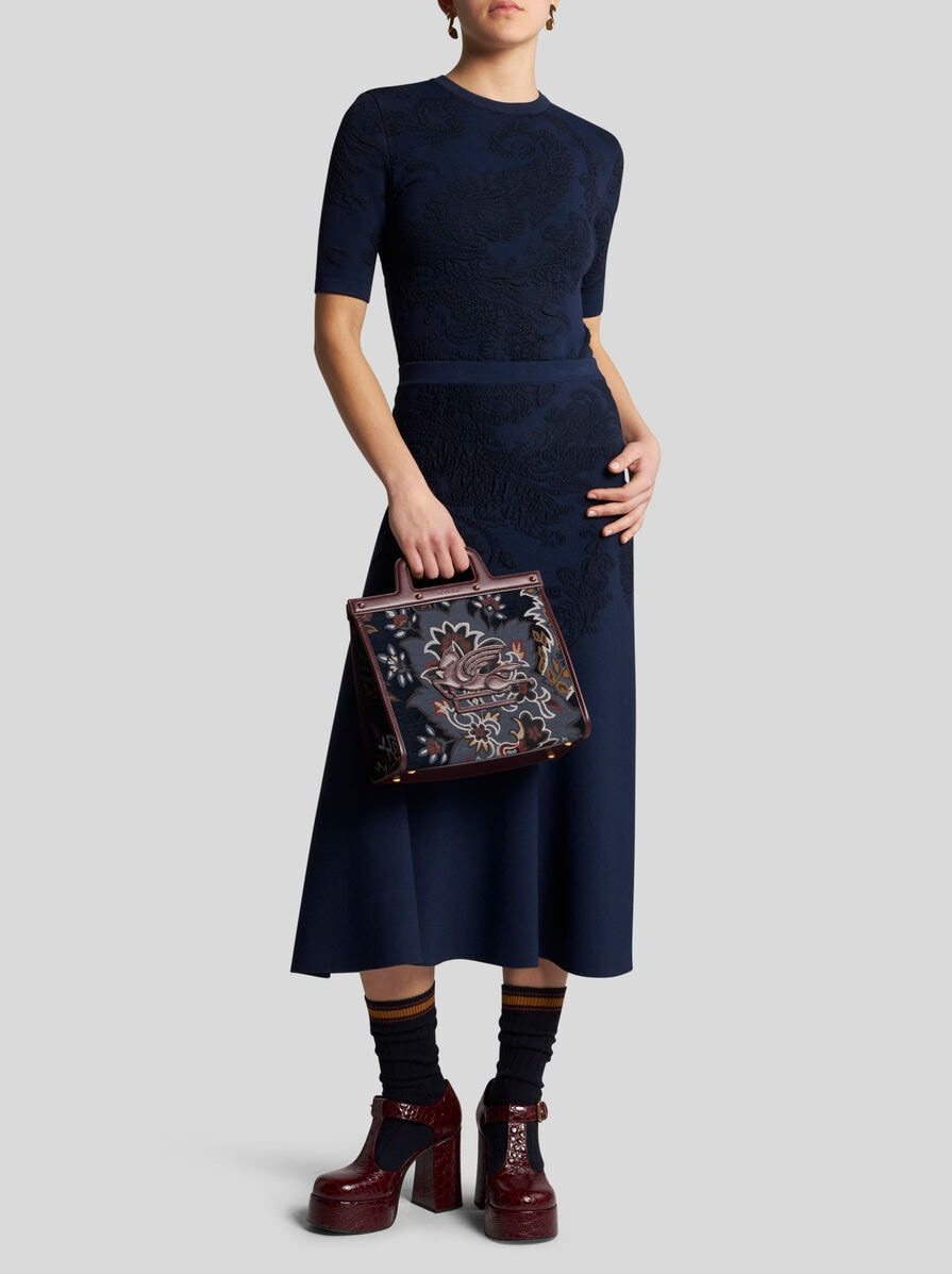 COTTON JACQUARD MIDI SKIRT - 2