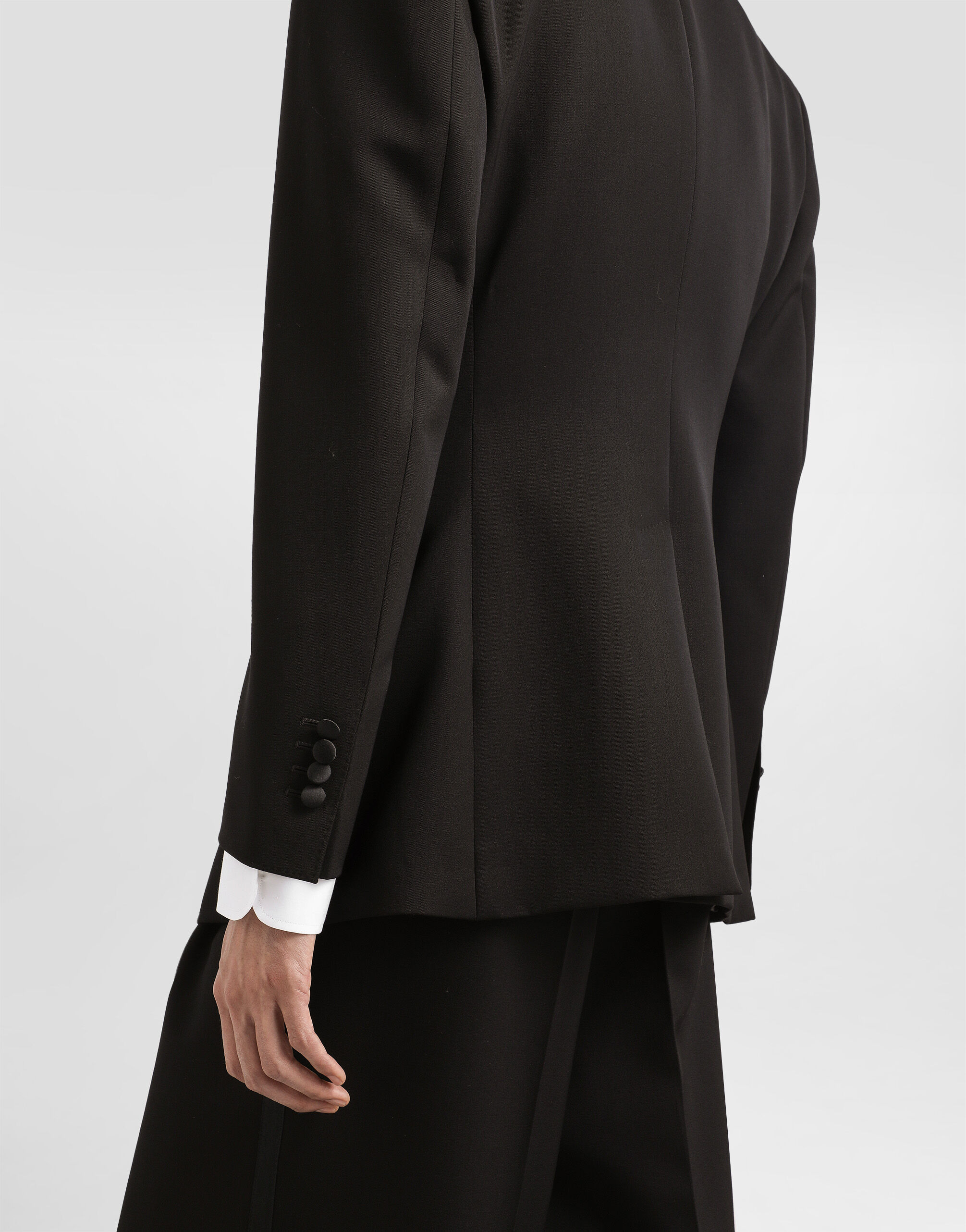 Single-breastedwool and silk blend jacket - 5