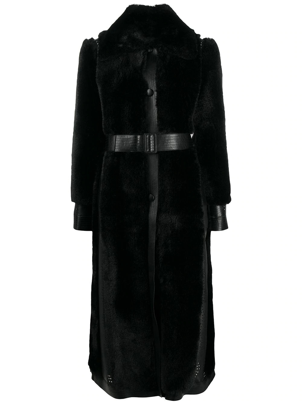 faux-shearling single-breasted coat - 1