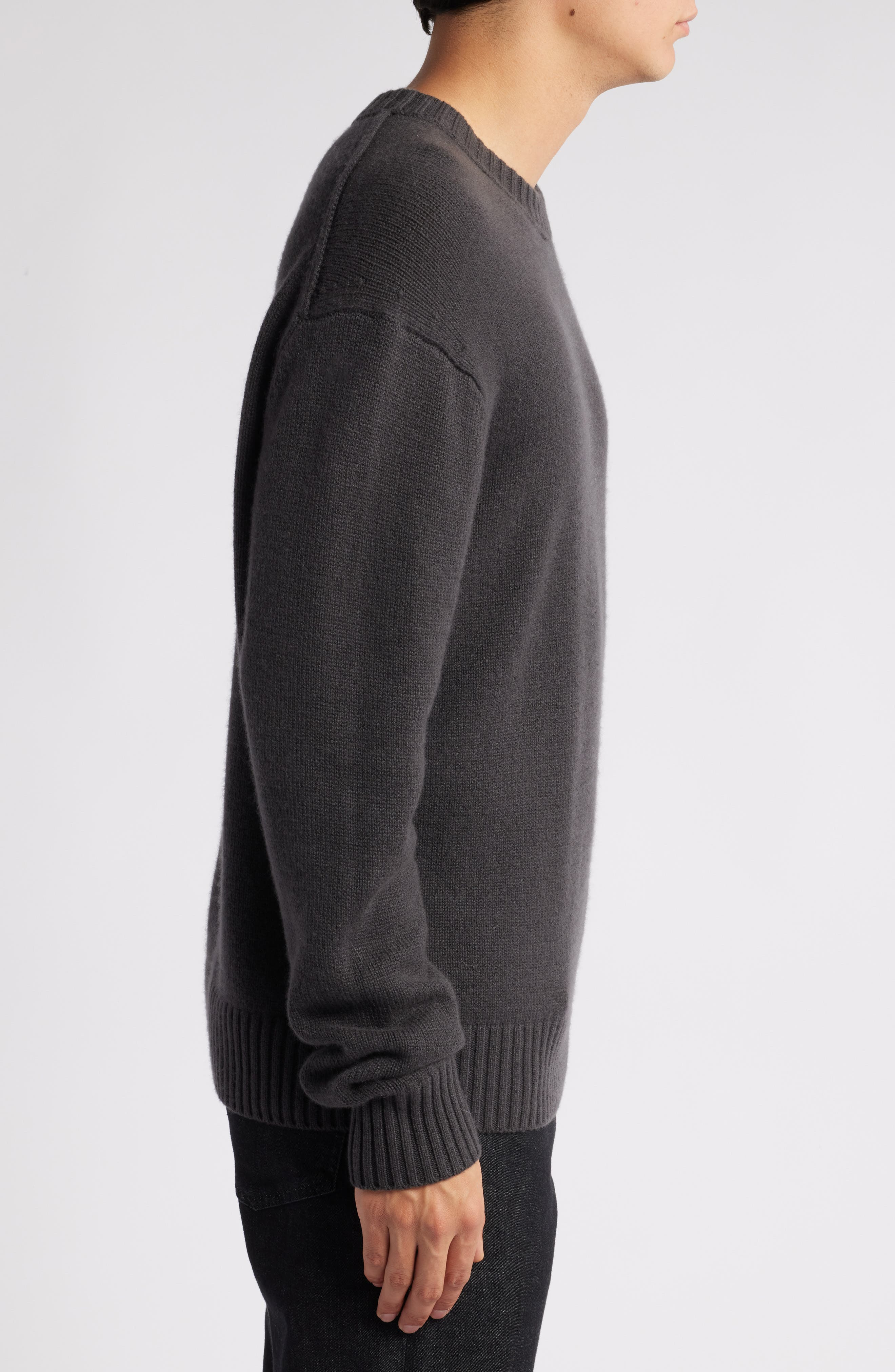 FRAME Cashmere Crewneck Sweater in Dark Grey at Nordstrom - 3