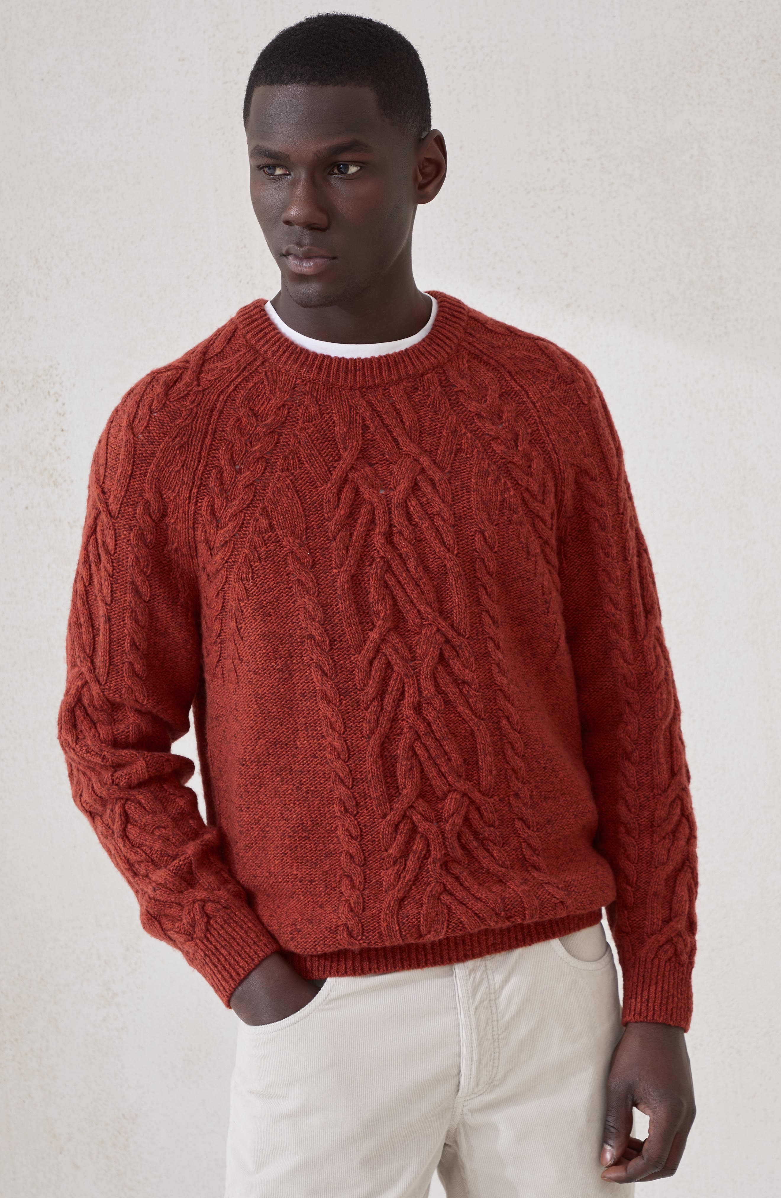 Brunello Cucinelli Cable knit sweater in Orange at Nordstrom - 2