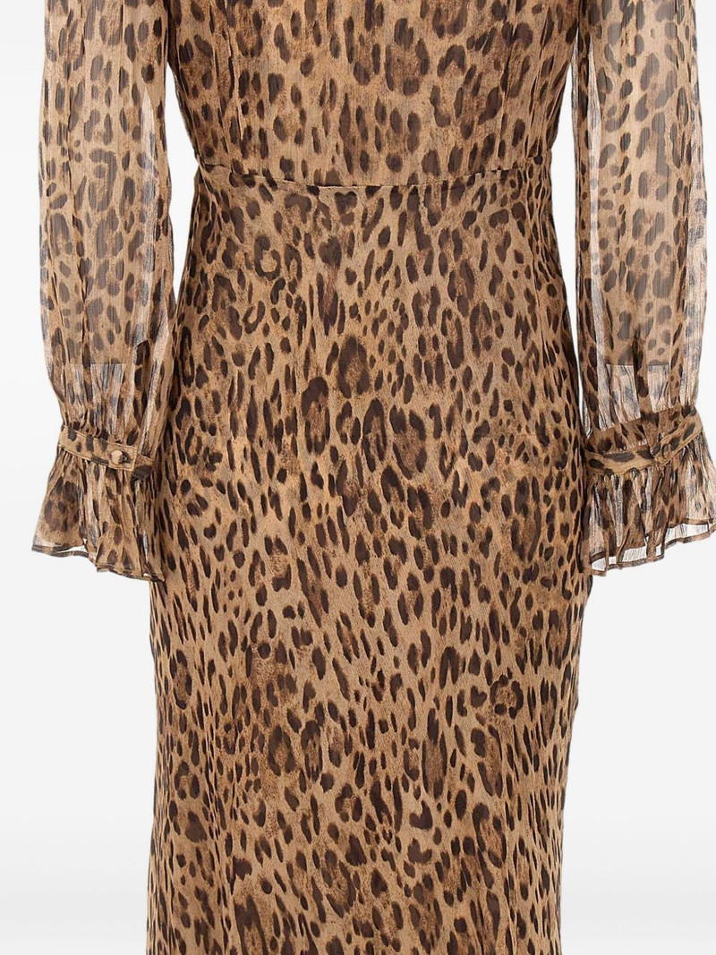 RIXO Grayce ruffled animal-print dress outlook