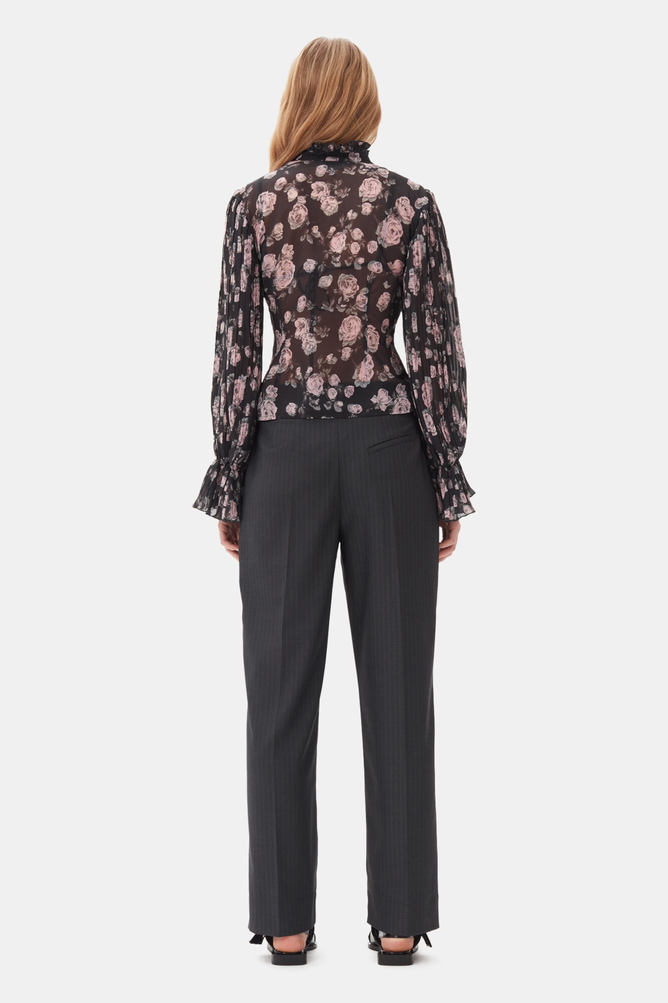 DARK GREY STRIPE SUITING PANTS - 4