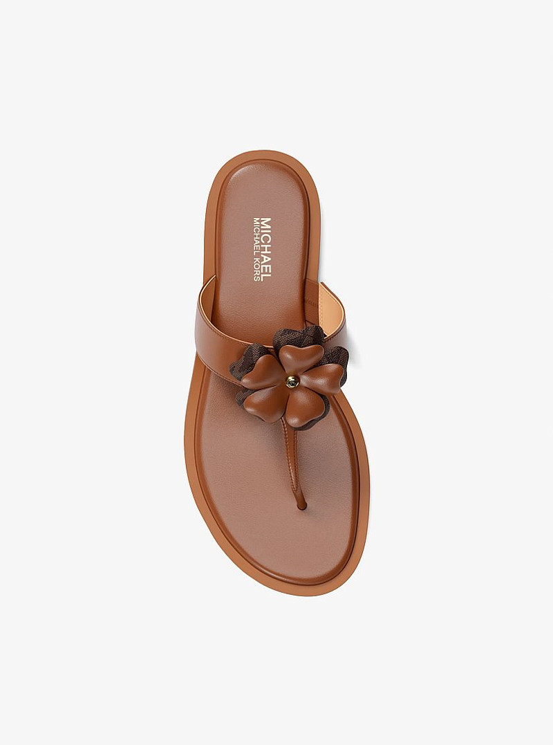 Callie Embellished Signature Logo Trim Thong Sandal 5