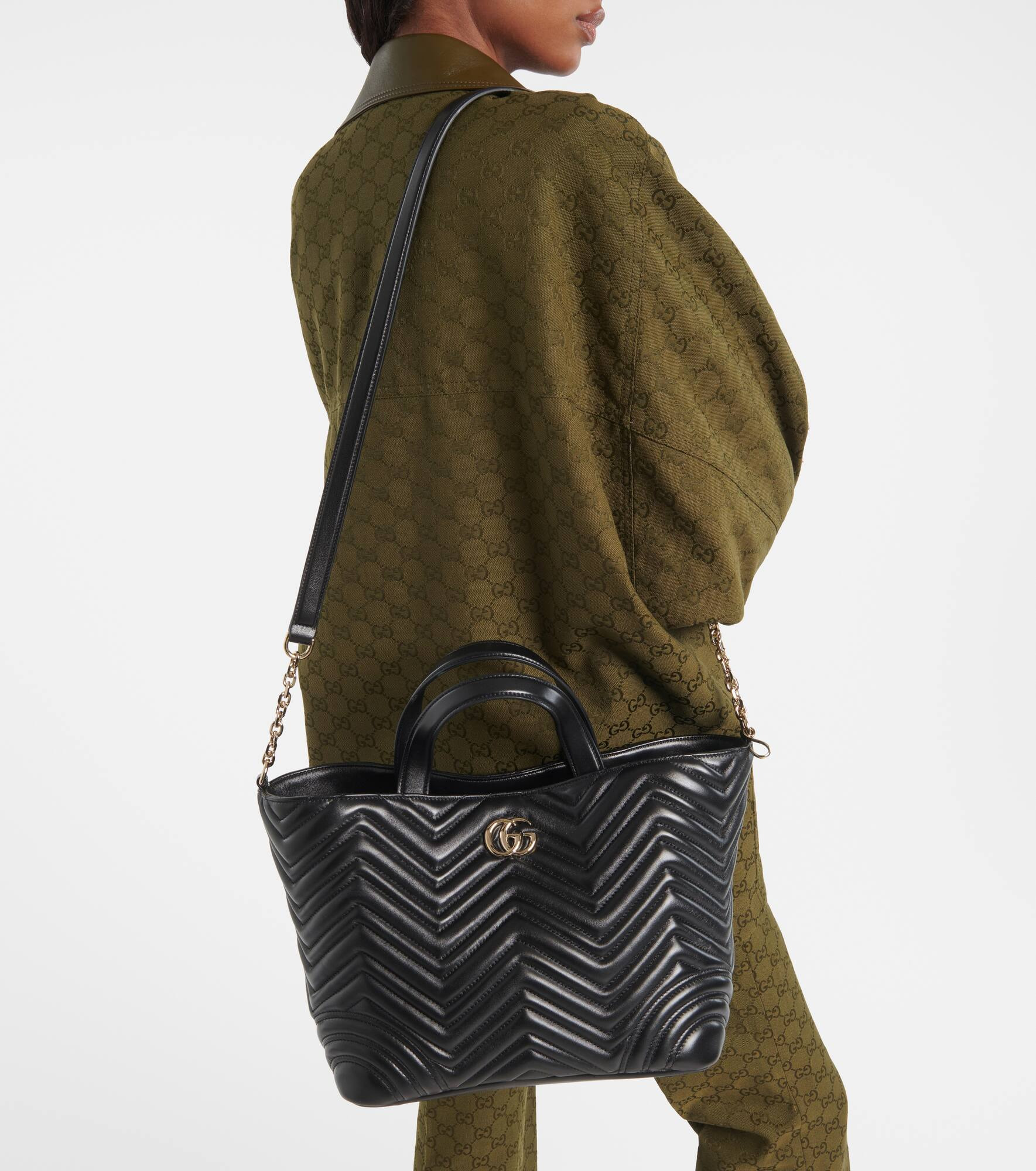 GG Marmont Small leather tote bag - 7