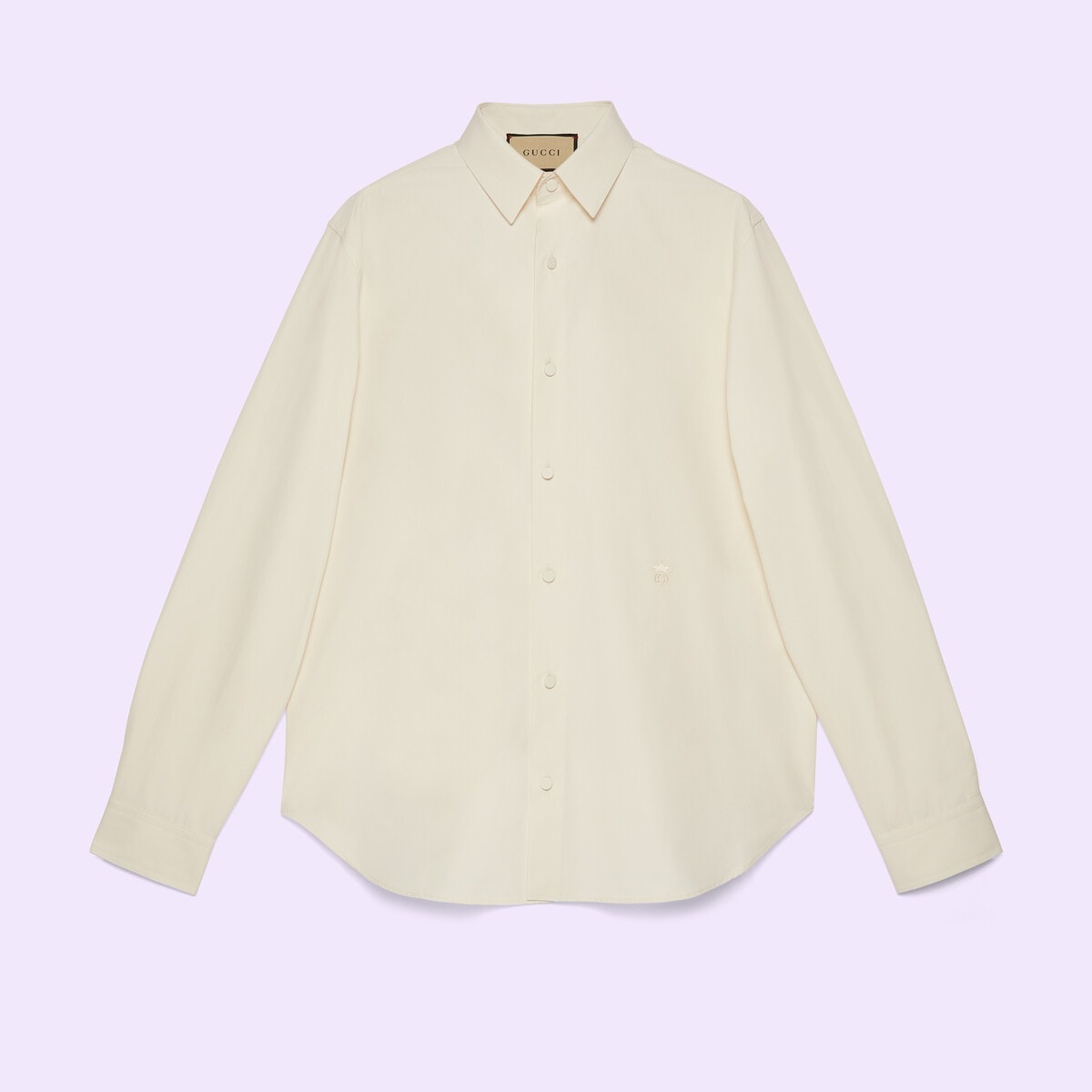 Cotton poplin shirt with embroidery - 1