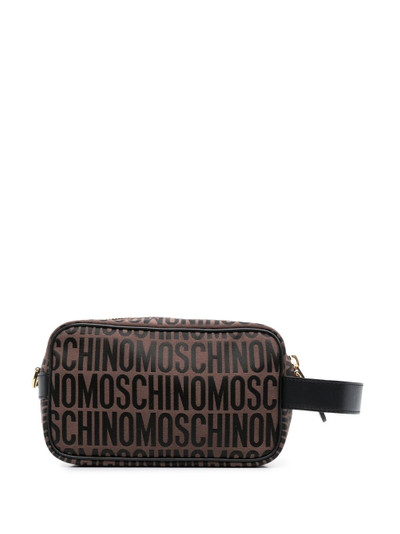 Moschino logo-jacquard motif makeup bag outlook