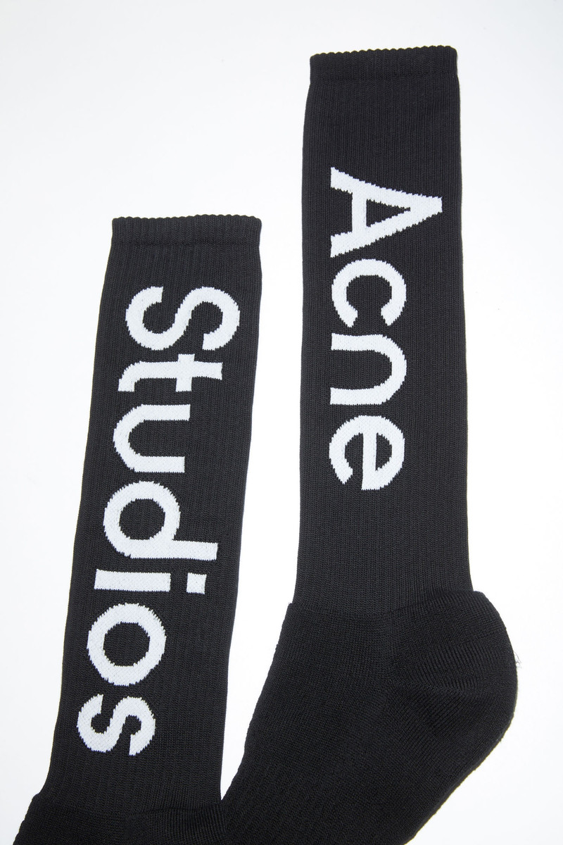 Logo-jacquard socks - Black 4