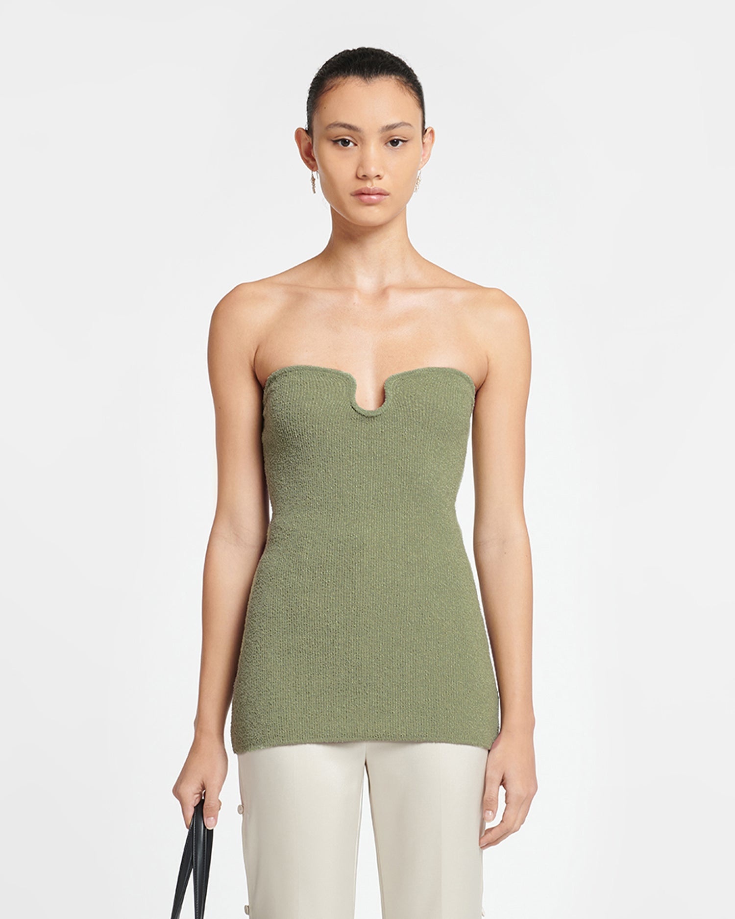 Terry-Knit Bandeau Top - 1