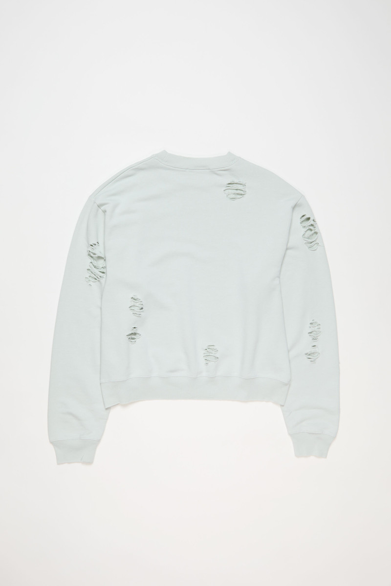 Acne Studios Distressed crewneck sweatshirt - Ice blue outlook