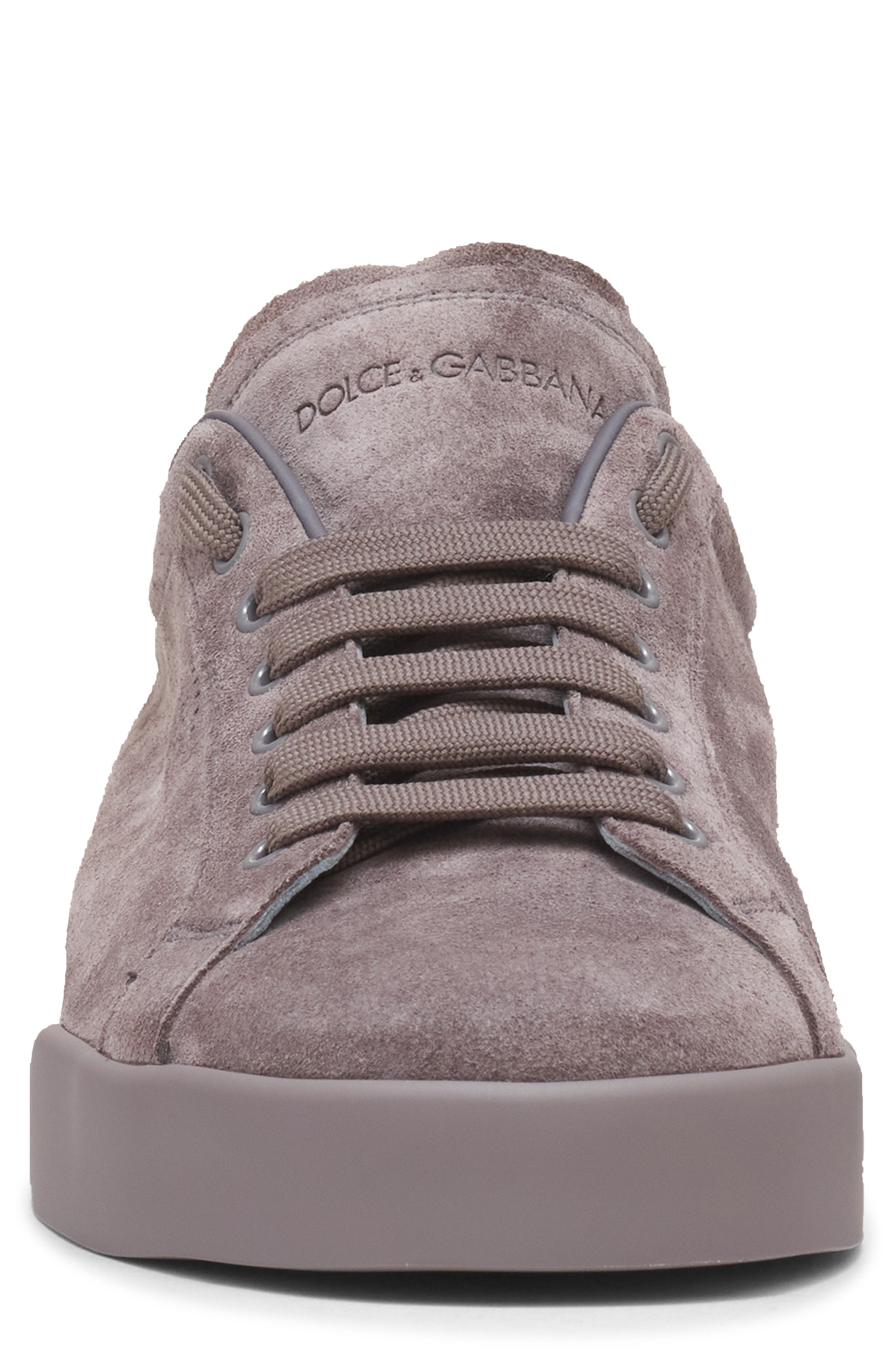 Dolce&Gabbana Perforated Logo Low Top Sneaker in 80730-Grigio Piombo at Nordstrom - 4