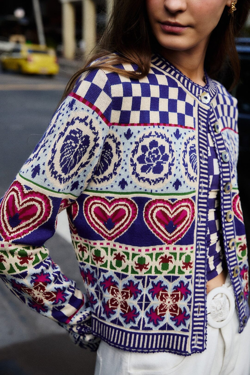 FARM RIO Rainbow Kaleidoscope Ainika Knit Cardigan outlook