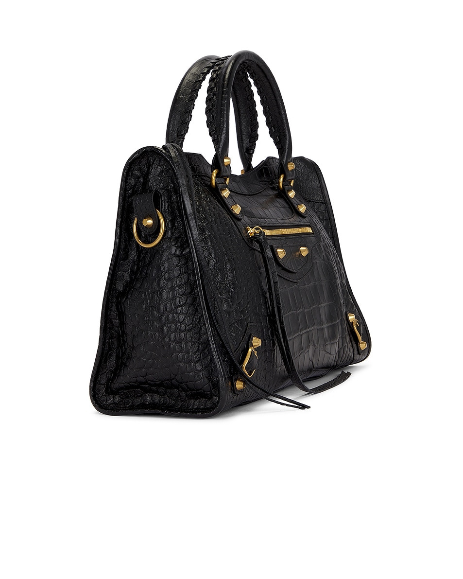 Le City Medium Croc Embossed Bag - 4