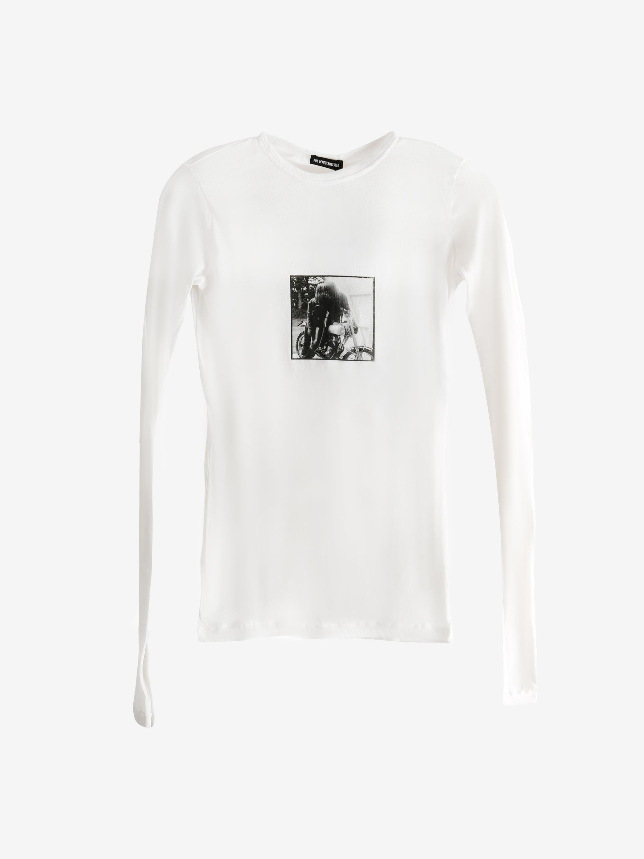ANN DEMEULEMEESTER - Women Fiene Slim Fit Long Sleeve T-Shirt With Biker Kiss Print - 5