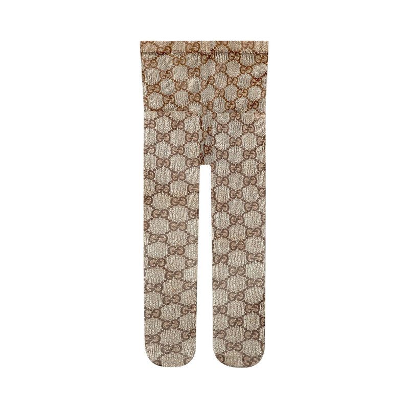 Gucci GG Tulle Pattern Tights 'Beige/Ebony' 1