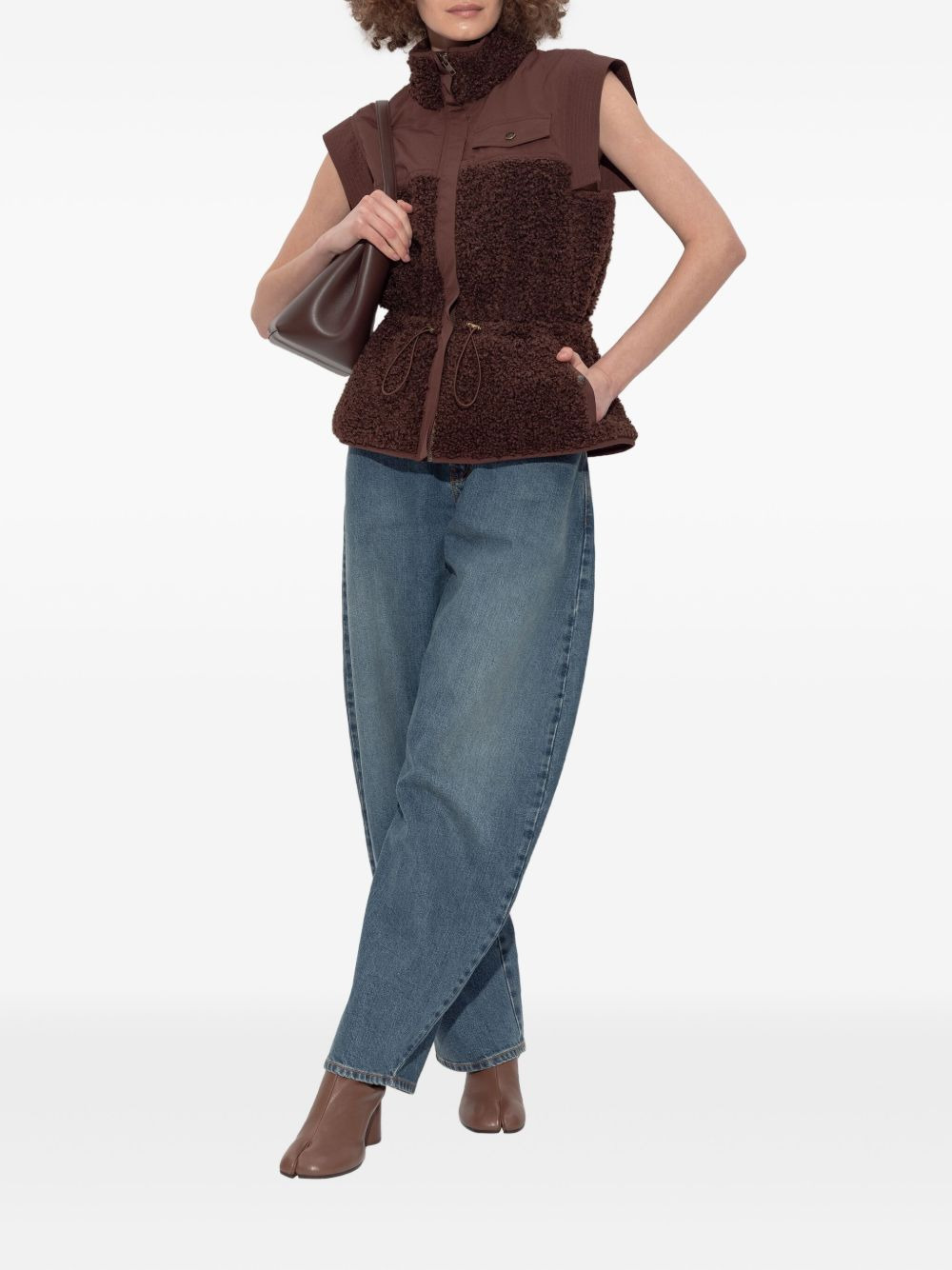 panelled fleece waistcoat - 2
