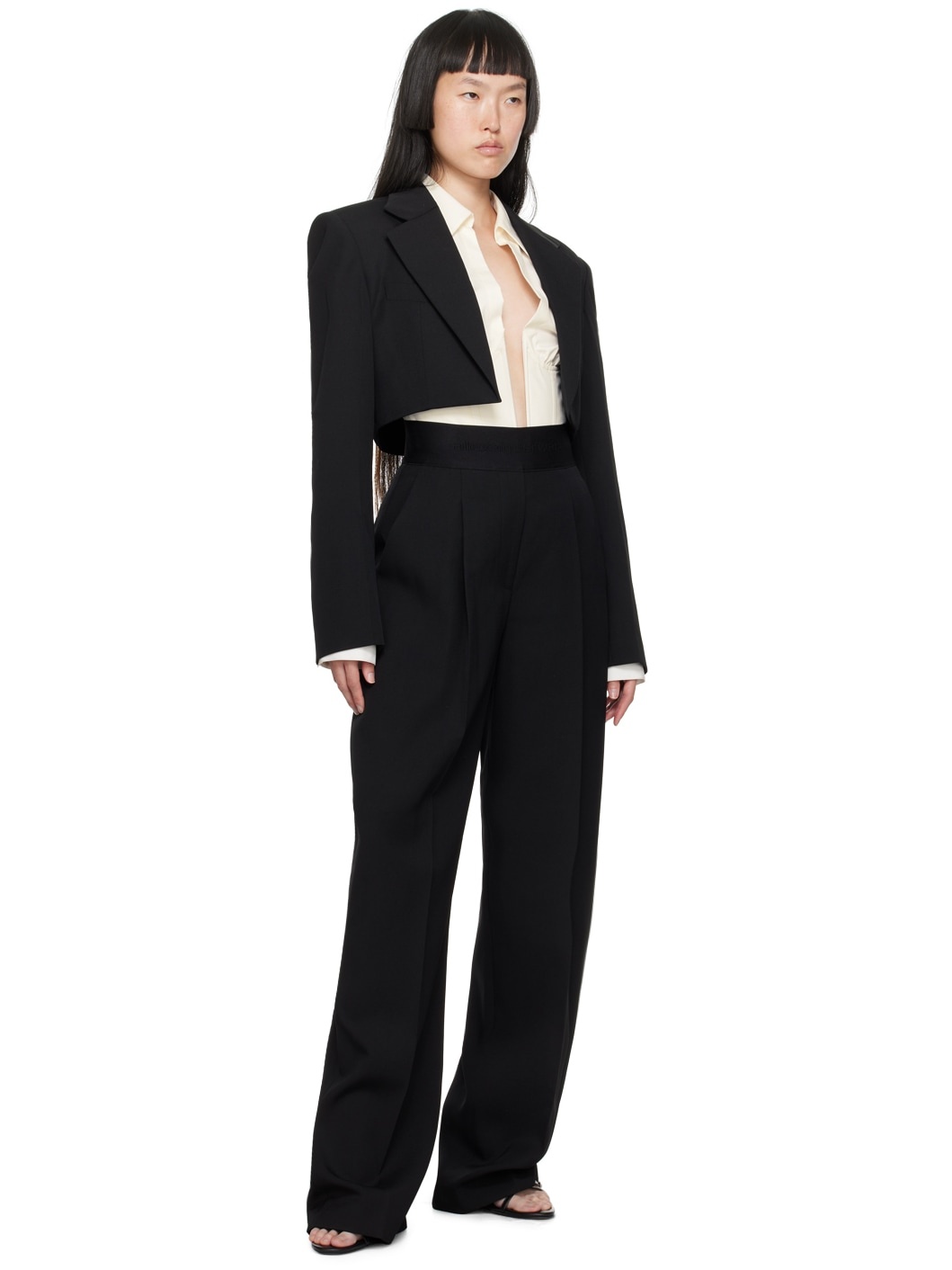 High Waisted Trouser With Logo Waistband