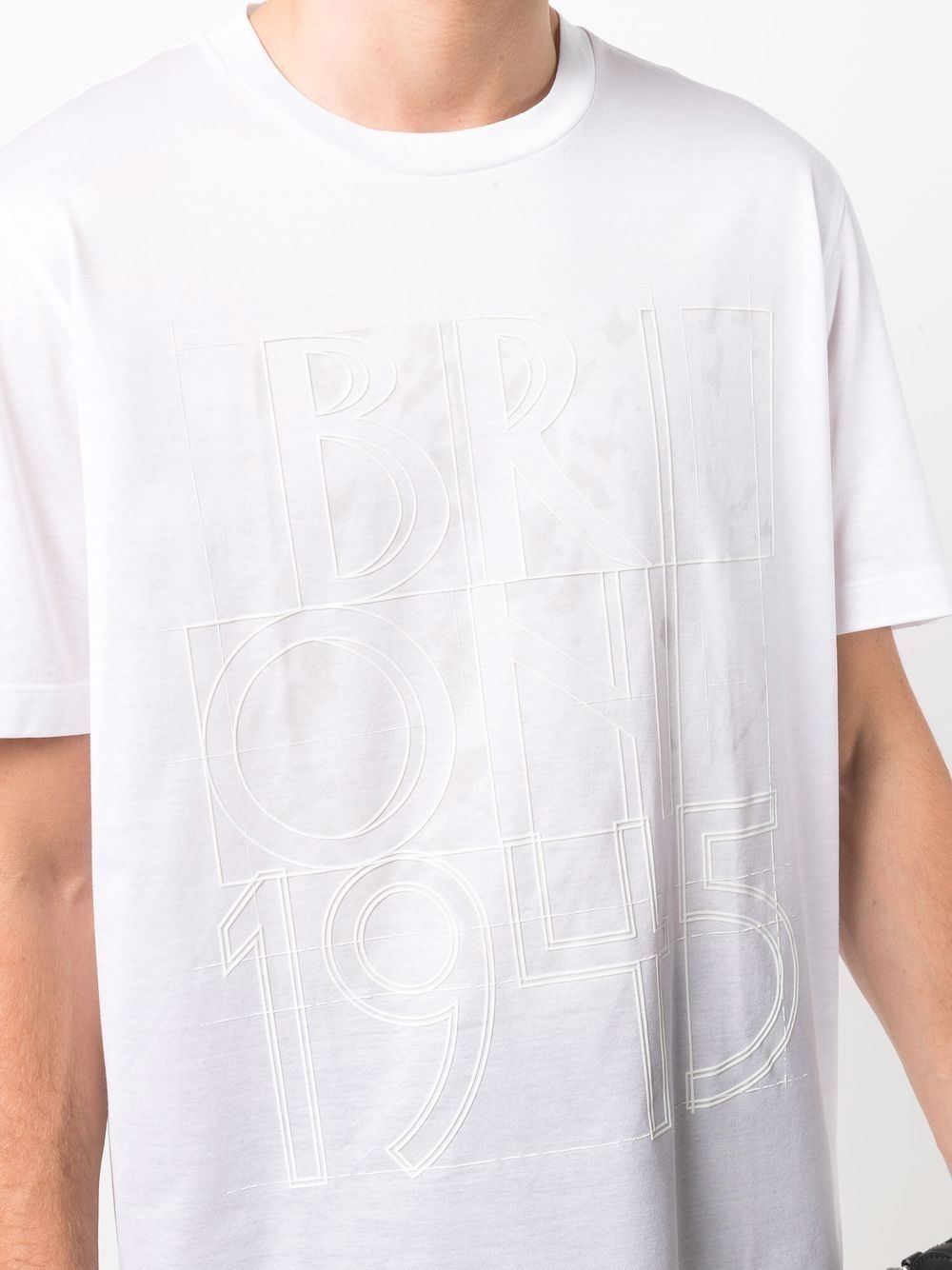 raised logo cotton T-shirt - 5