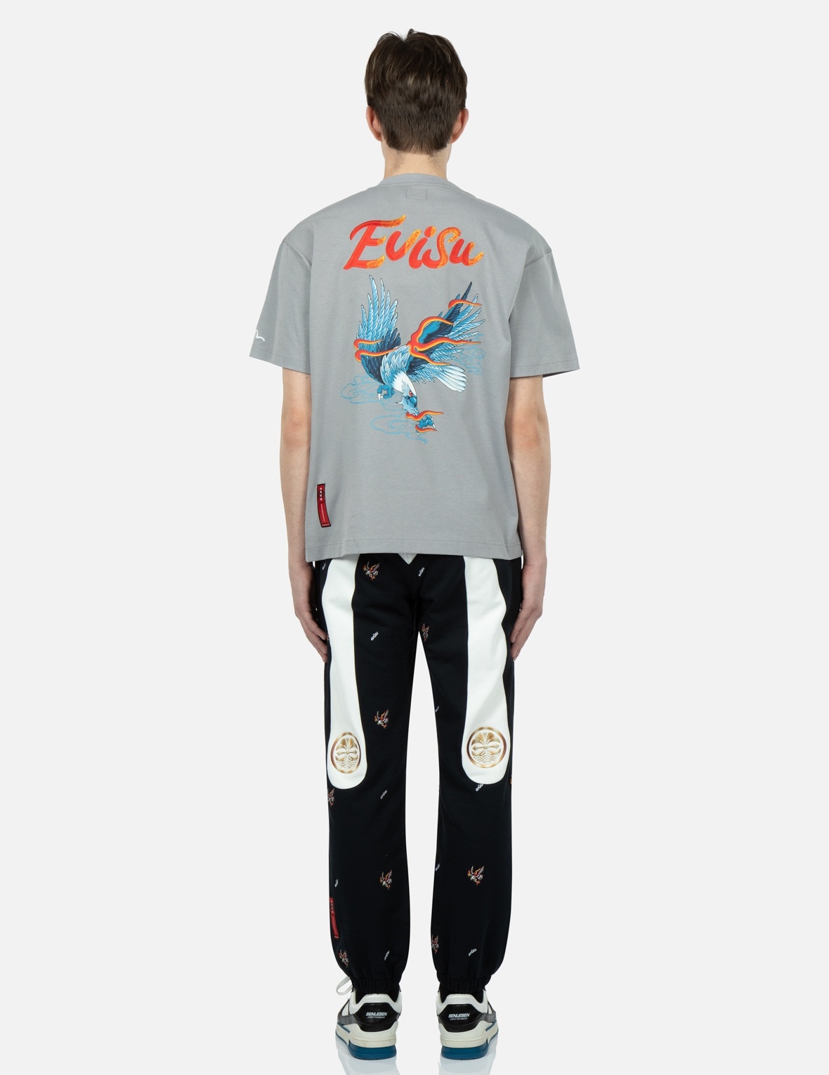 EAGLE AND LOGO ALLOVER EMBROIDERY SWEATPANTS - 5