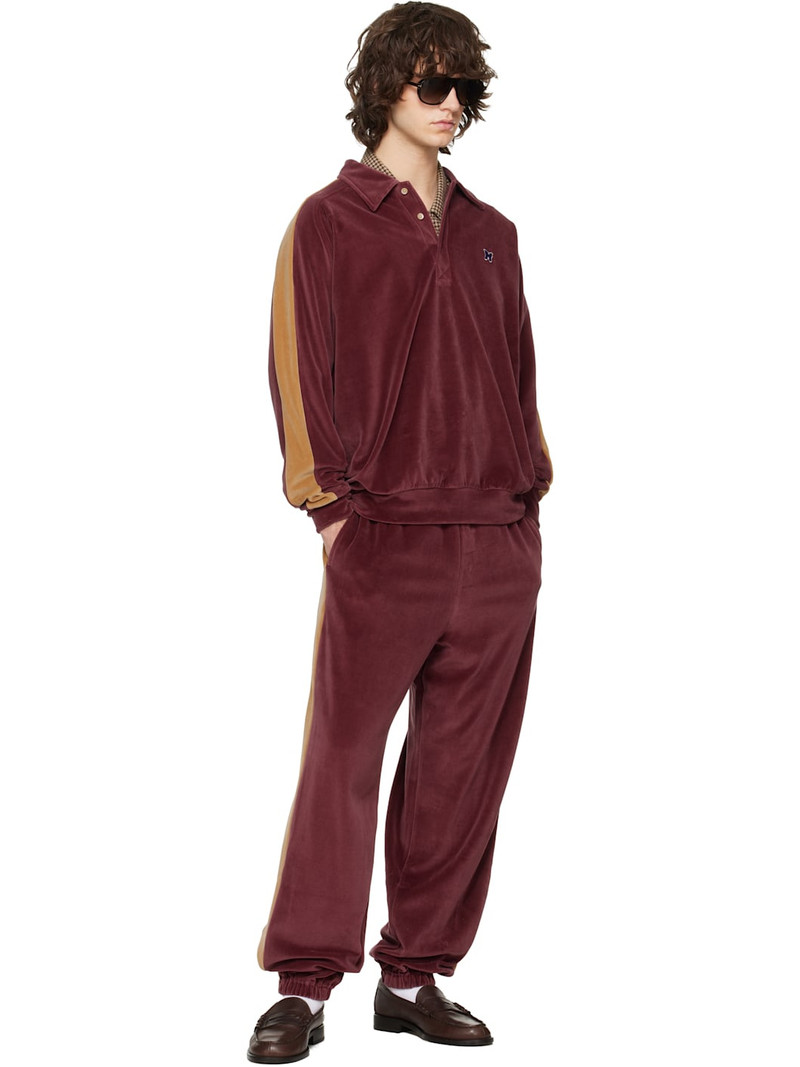 NEEDLES Burgundy Side Line Sweatpants outlook