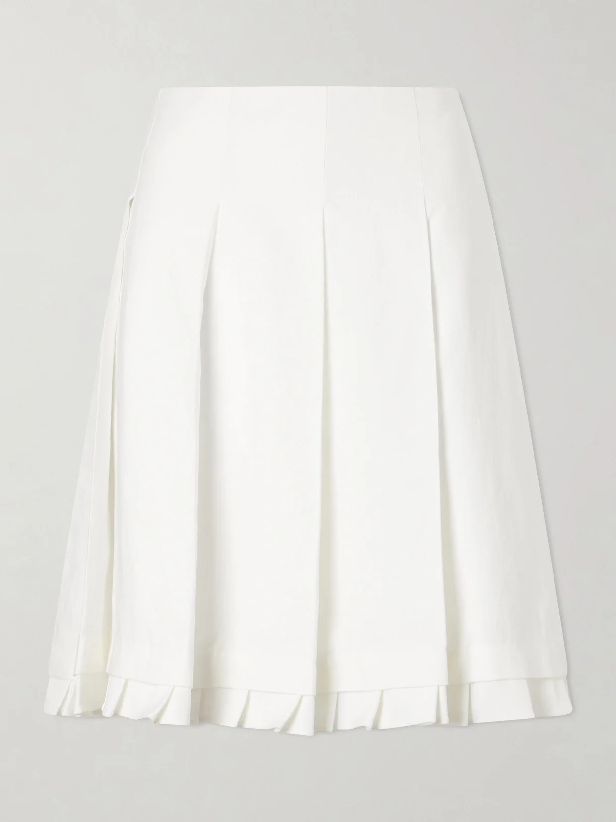 Pleated Linen Midi Skirt - 1