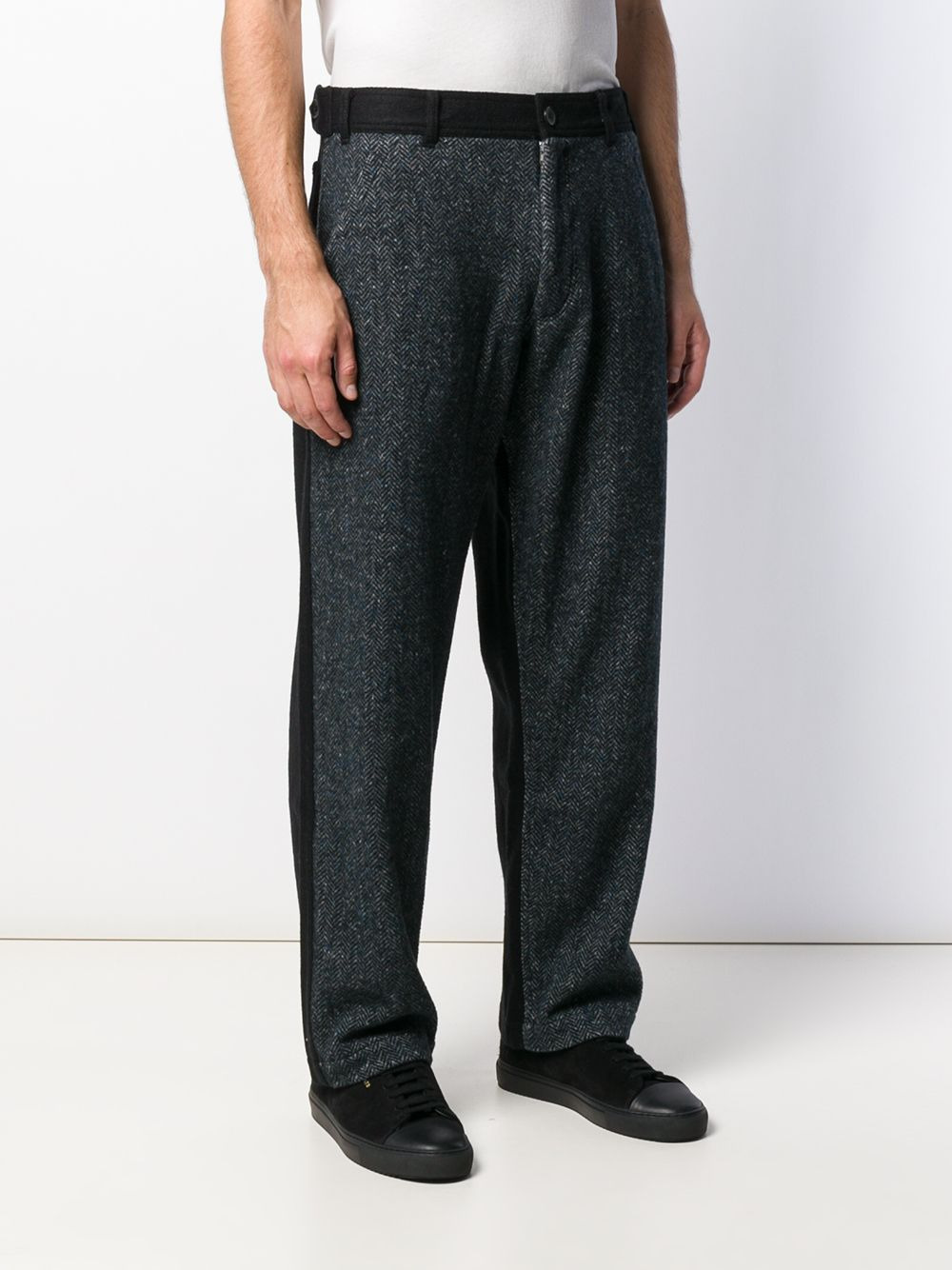 contrasting wide-leg trousers - 3