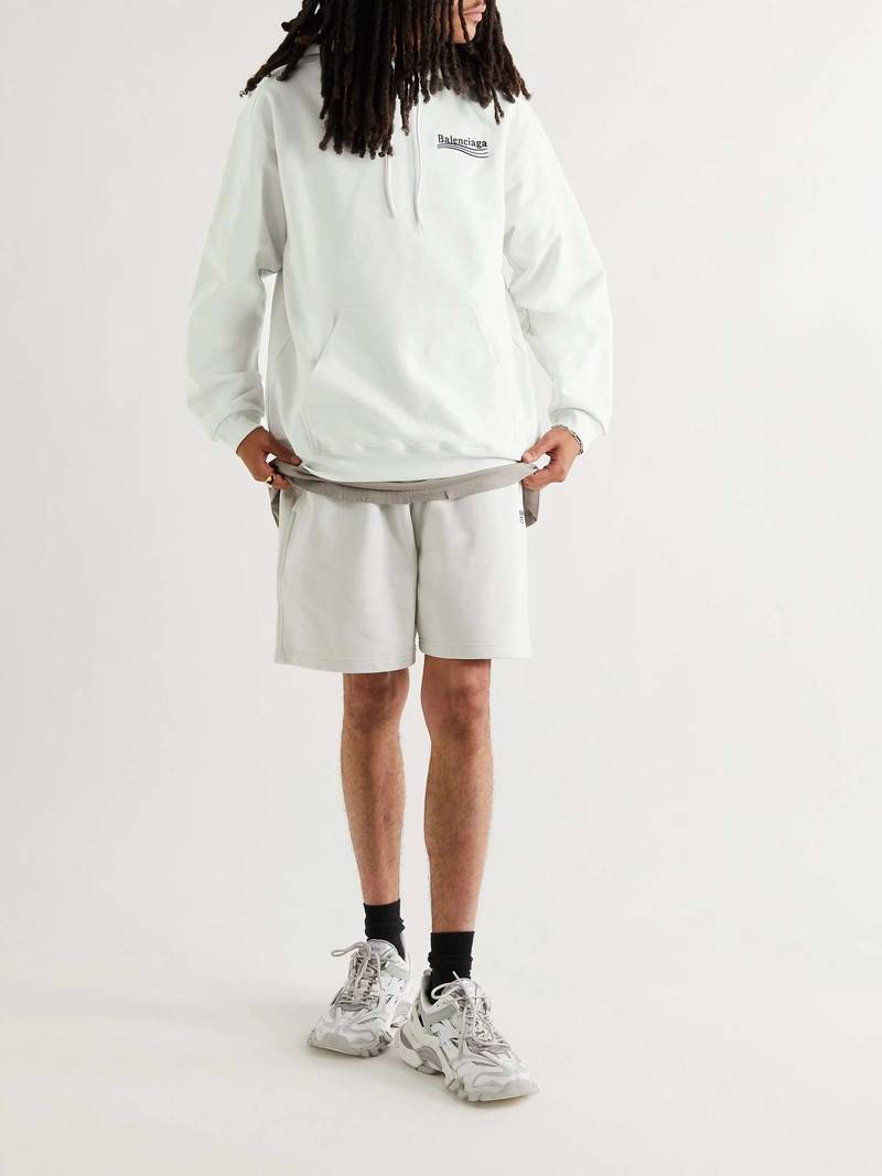 BALENCIAGA Logo-Print Cotton-Jersey Hoodie outlook
