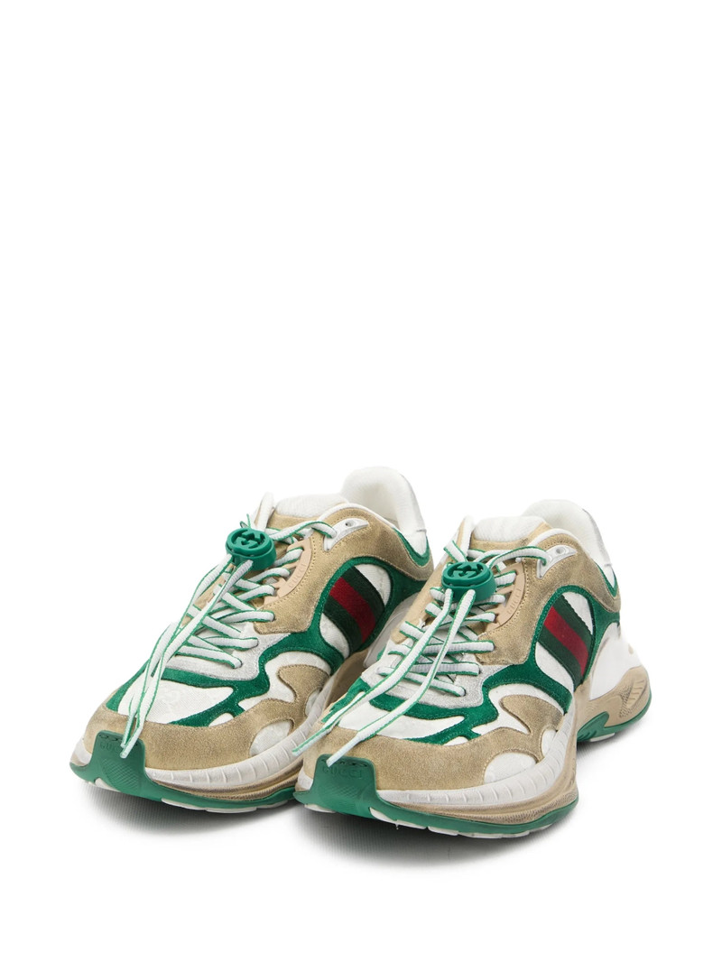 GUCCI Gucci Drawstring Stripe Leather Sneakers outlook