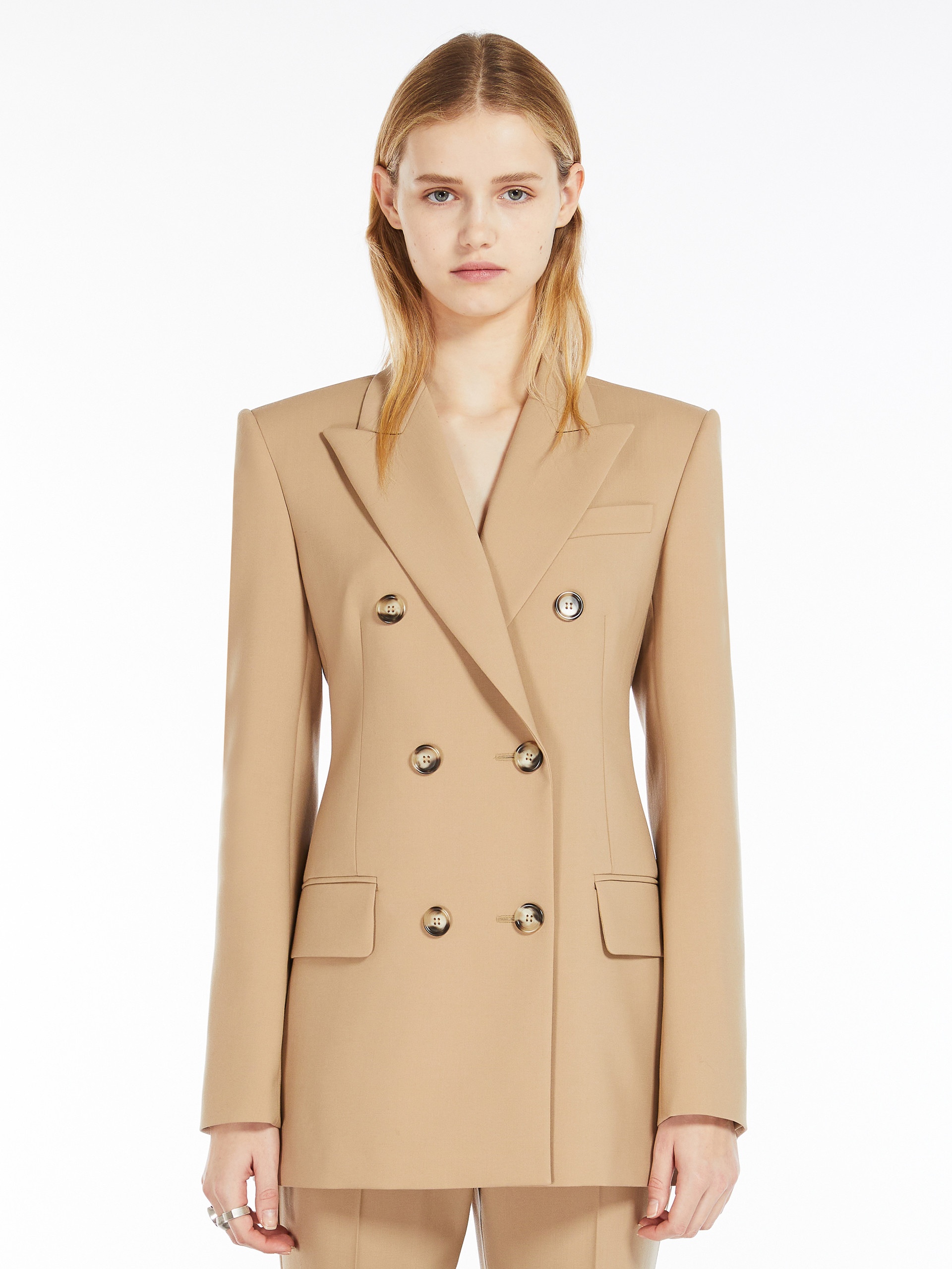 ADAMO Double-breasted stretch wool blazer - 3