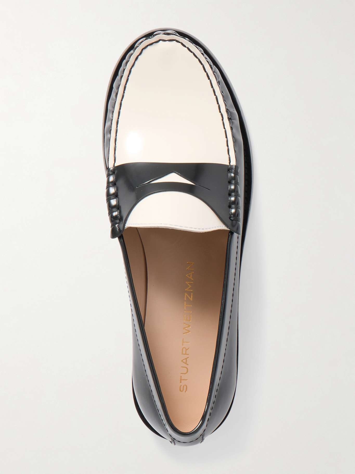 Lottie two-tone leather loafers Black - 5