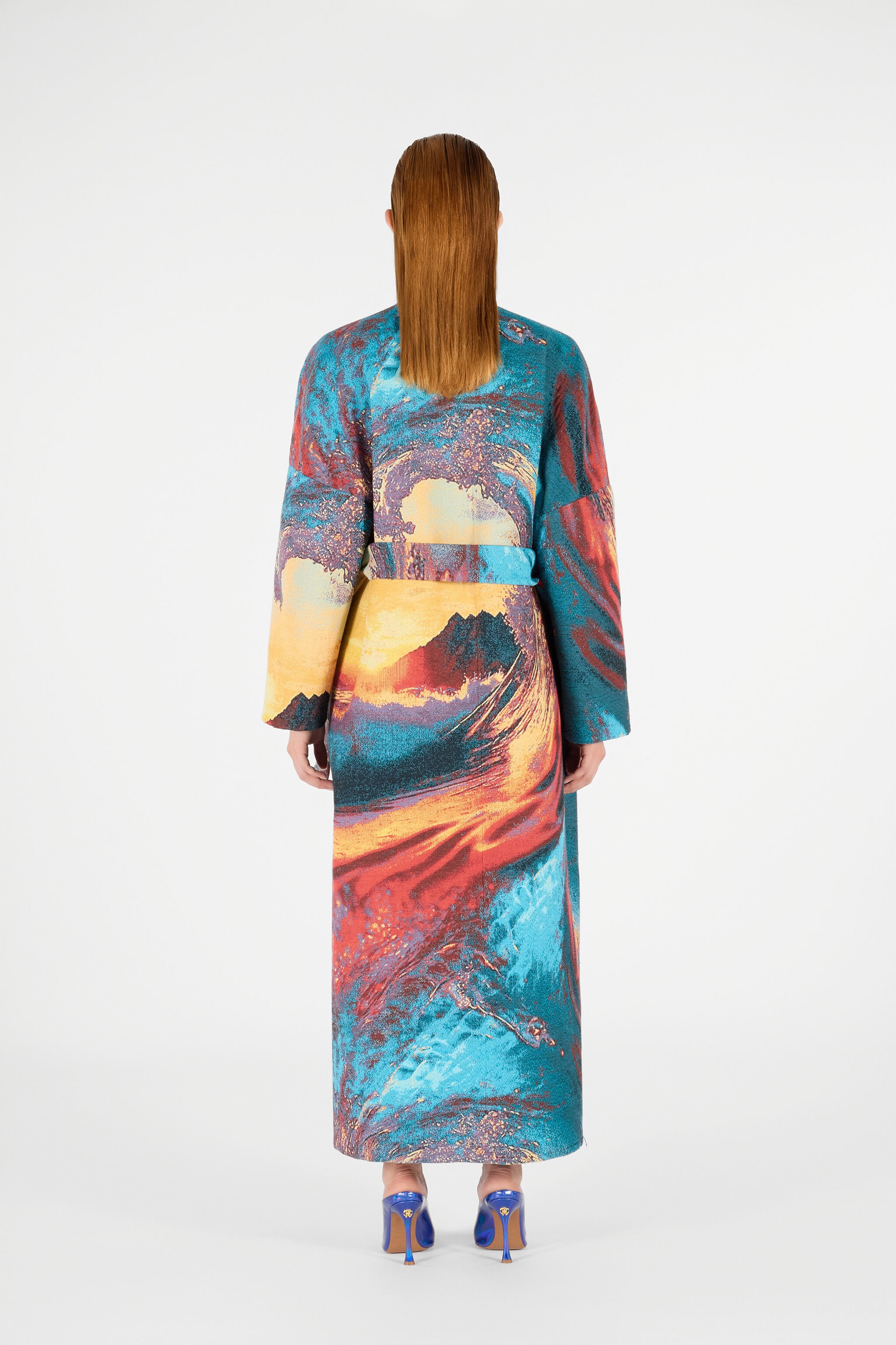 Itaca Print Coat with belt - 5