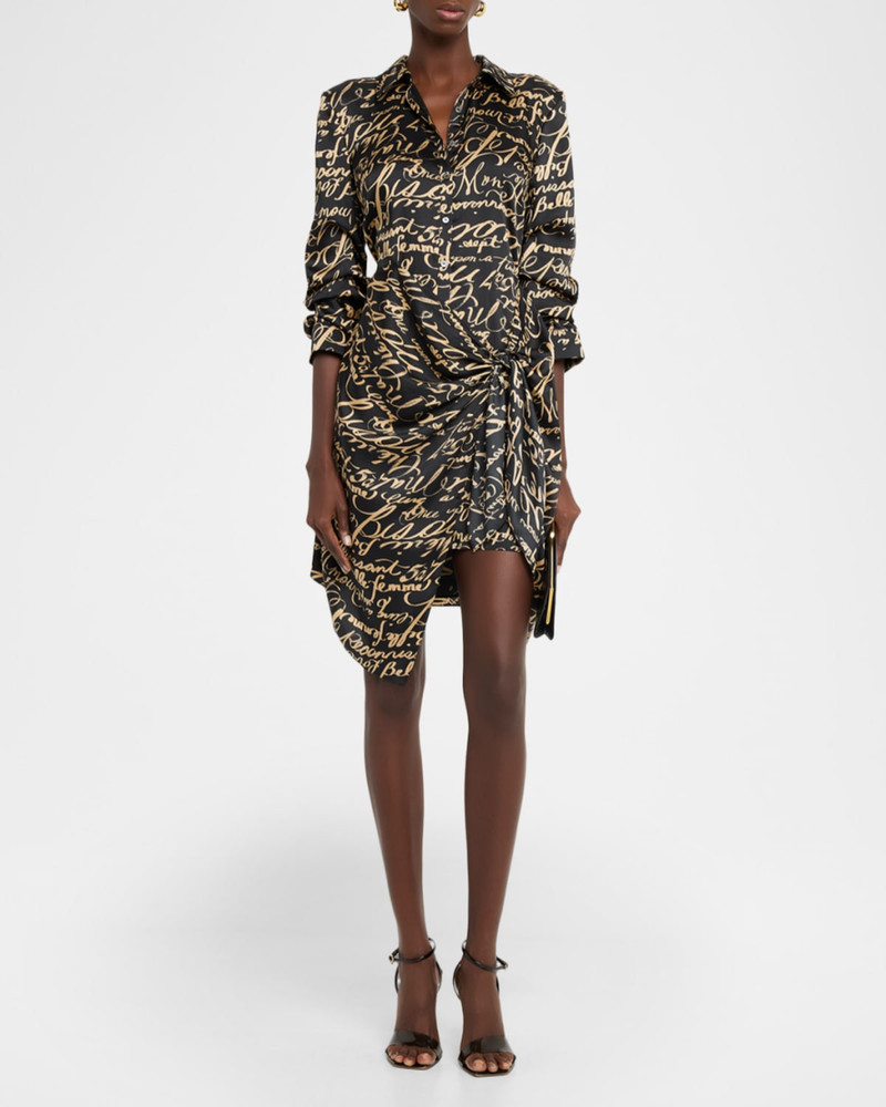 Cinq à Sept Jacey Love Journal Twist Mini Shirtdress outlook