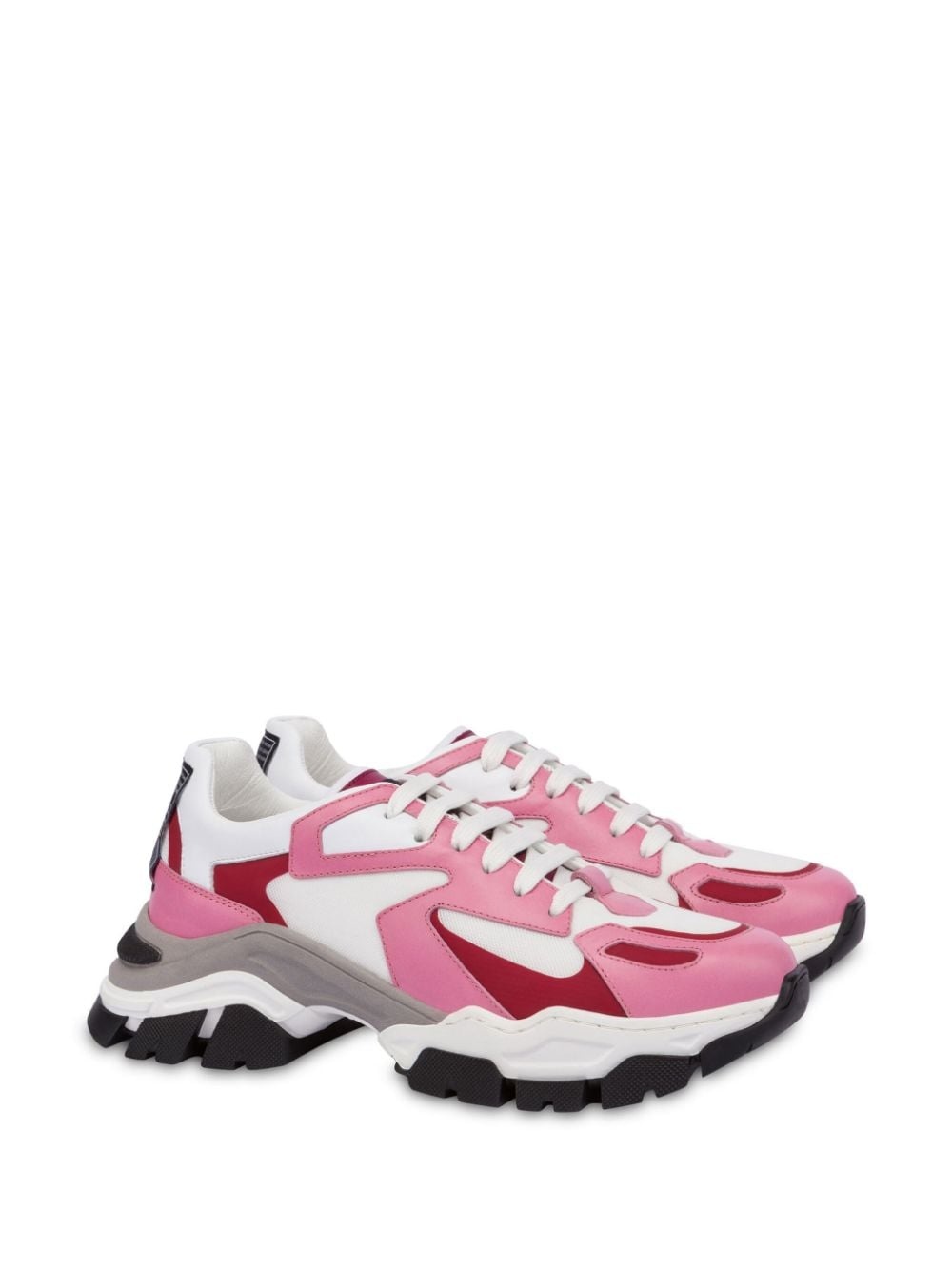 panelled lace-up sneakers - 2