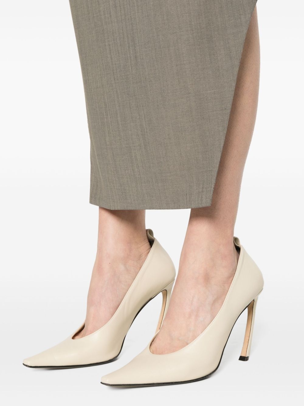 high-low hem wool skirt - 5