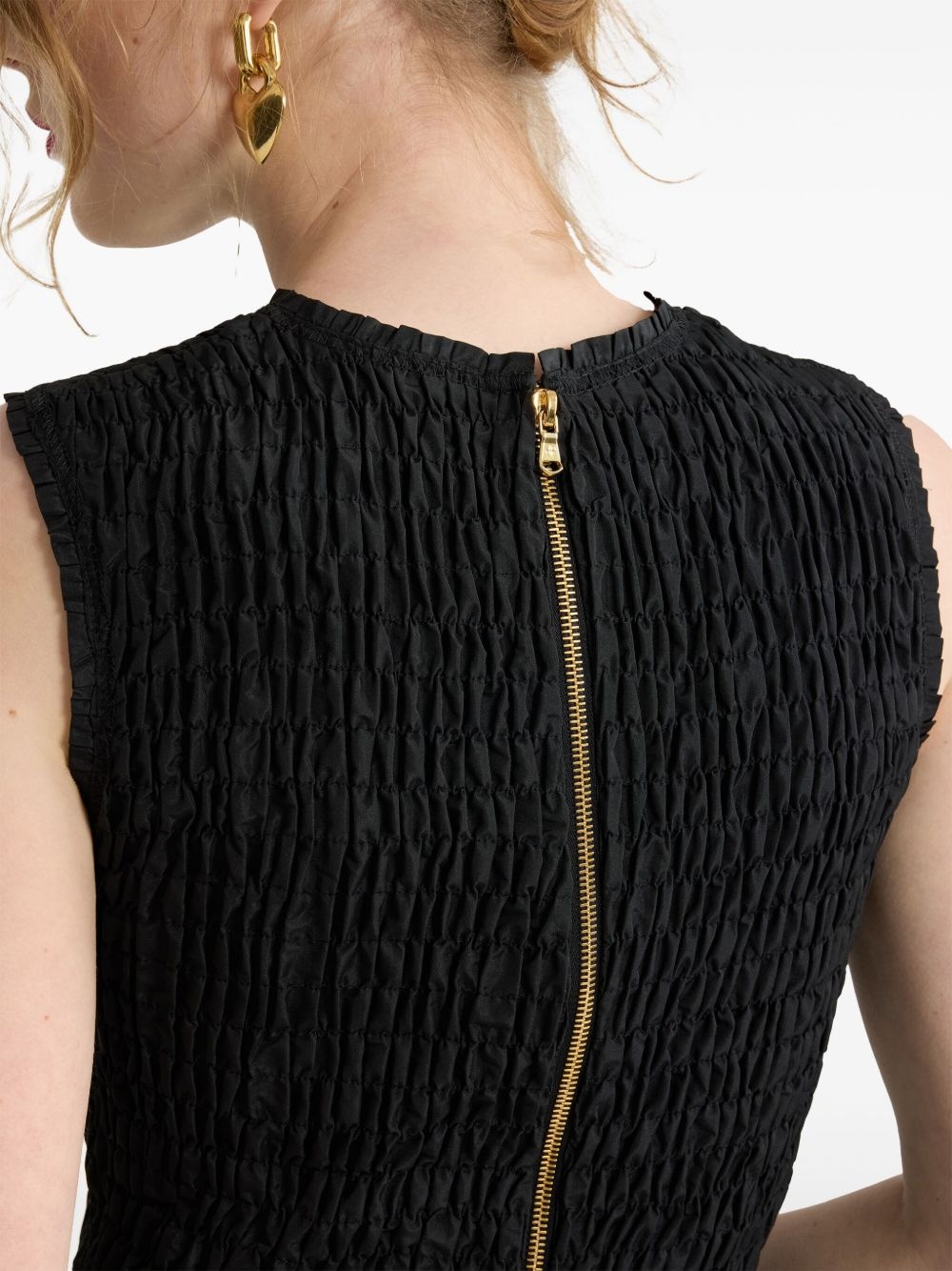 smocked midi dress - 4
