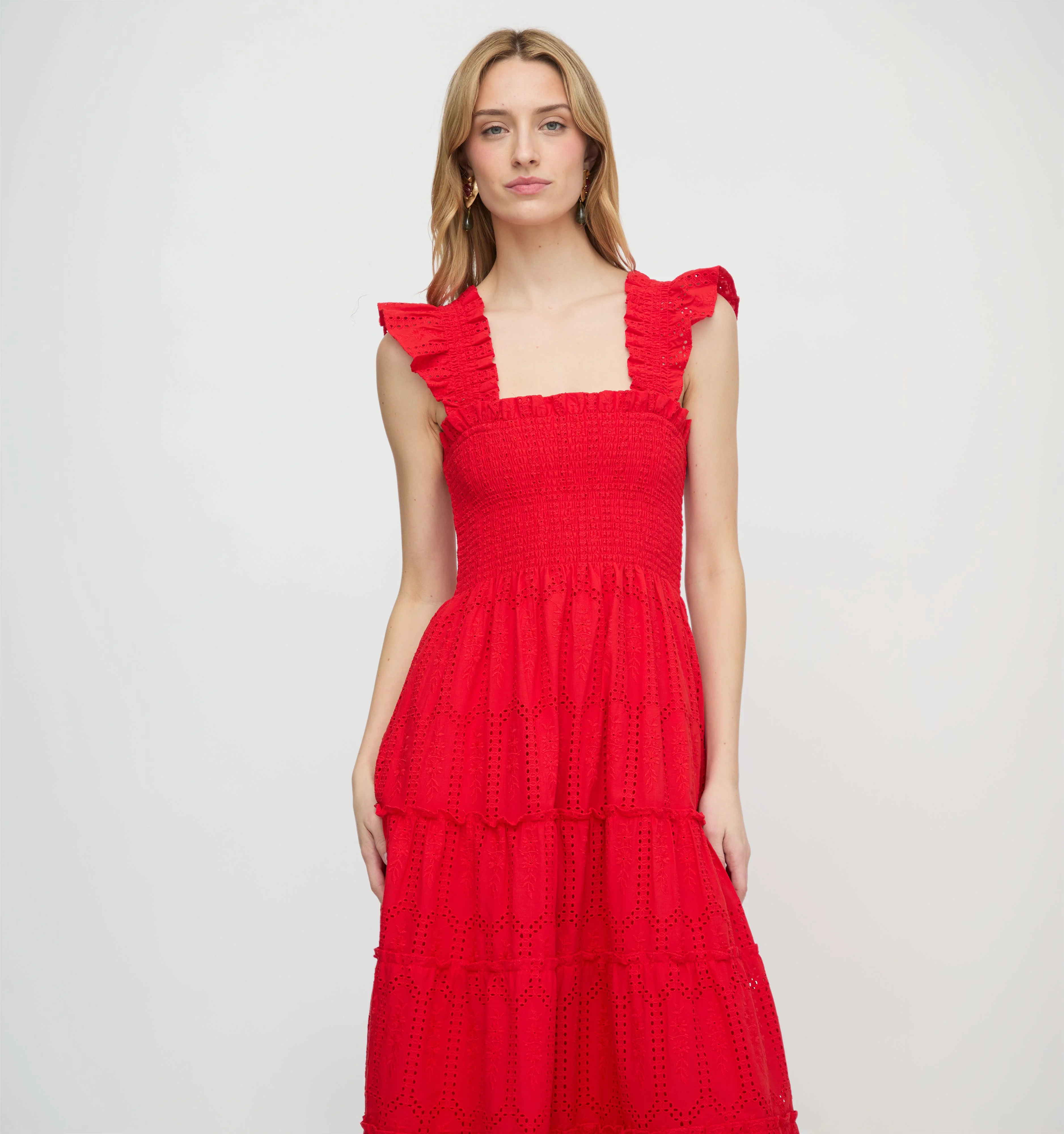The Ellie Nap Dress - Cherry Trellis Broderie - 1