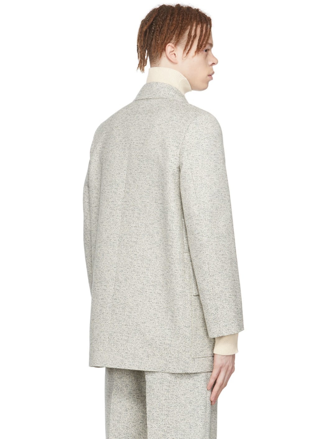SSENSE Exclusive Off-White Cotton Blazer - 3