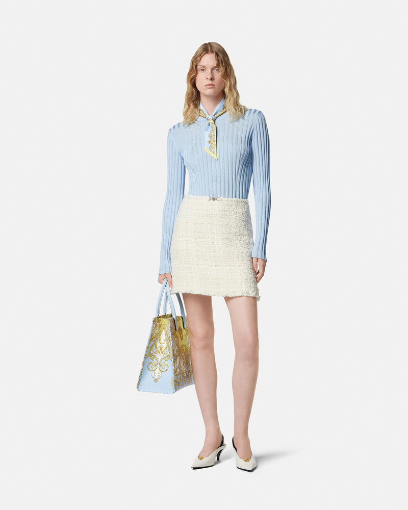 VERSACE Ribbed Knit Viscose-Blend Crewneck Top outlook