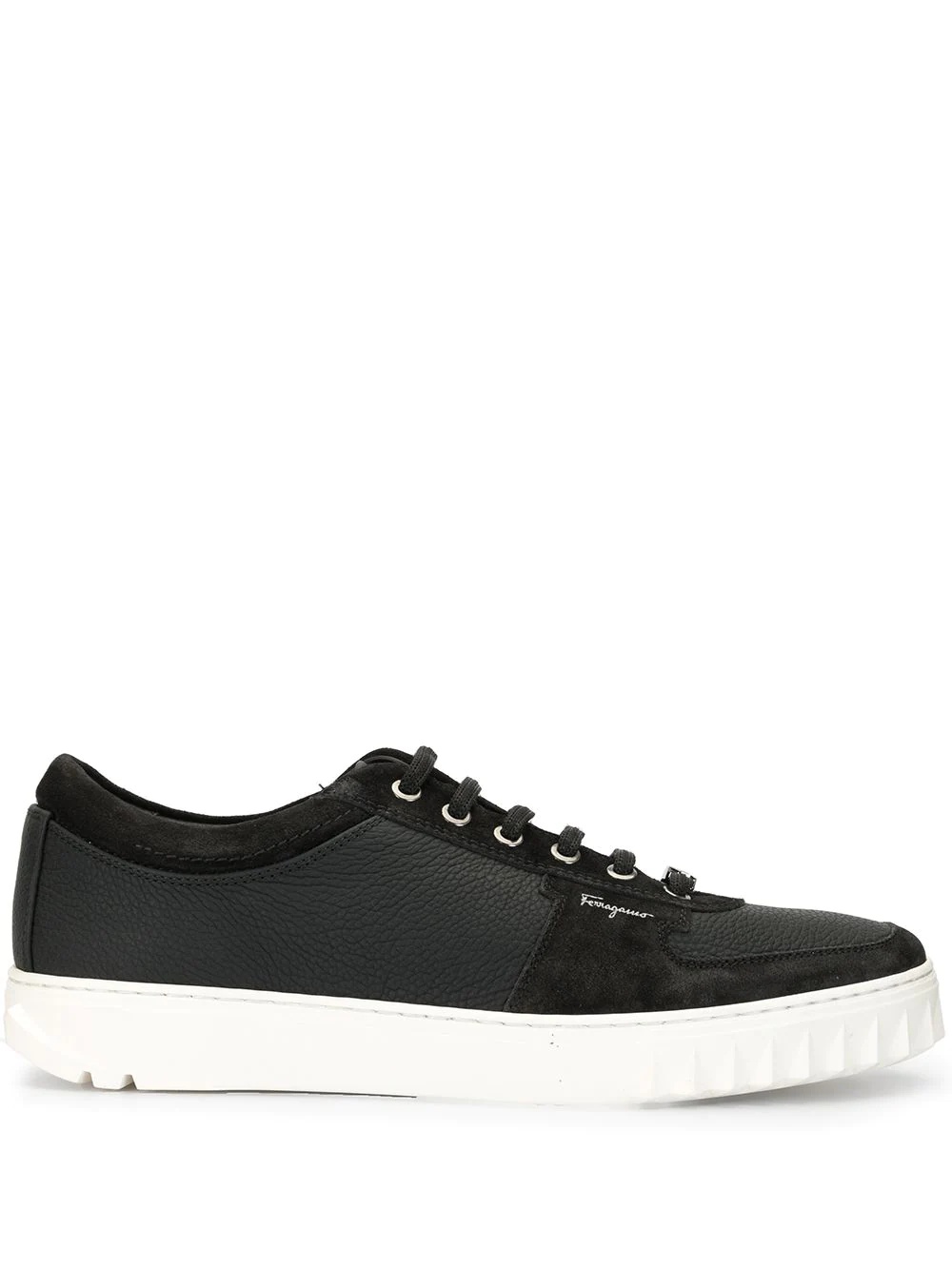 panelled low-top sneakers - 1