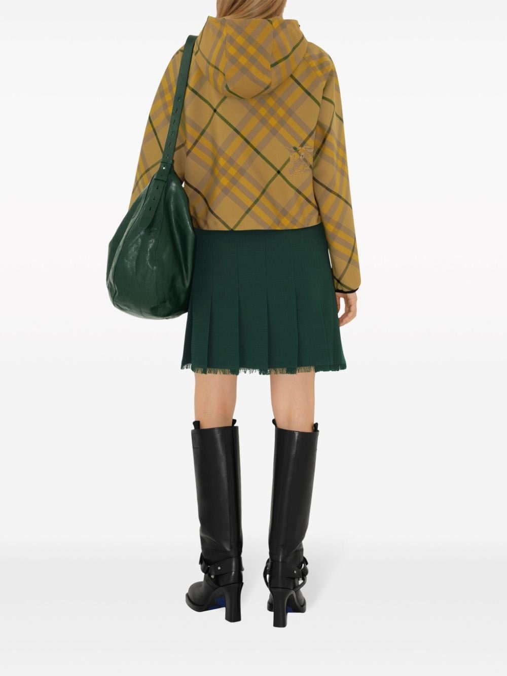 frayed-edge wool pleated skirt - 4