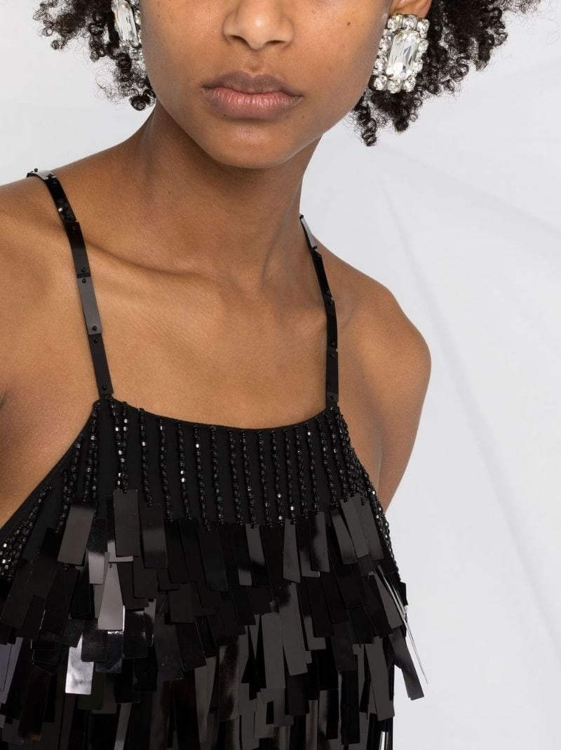 sequin fringe mini dress - 5