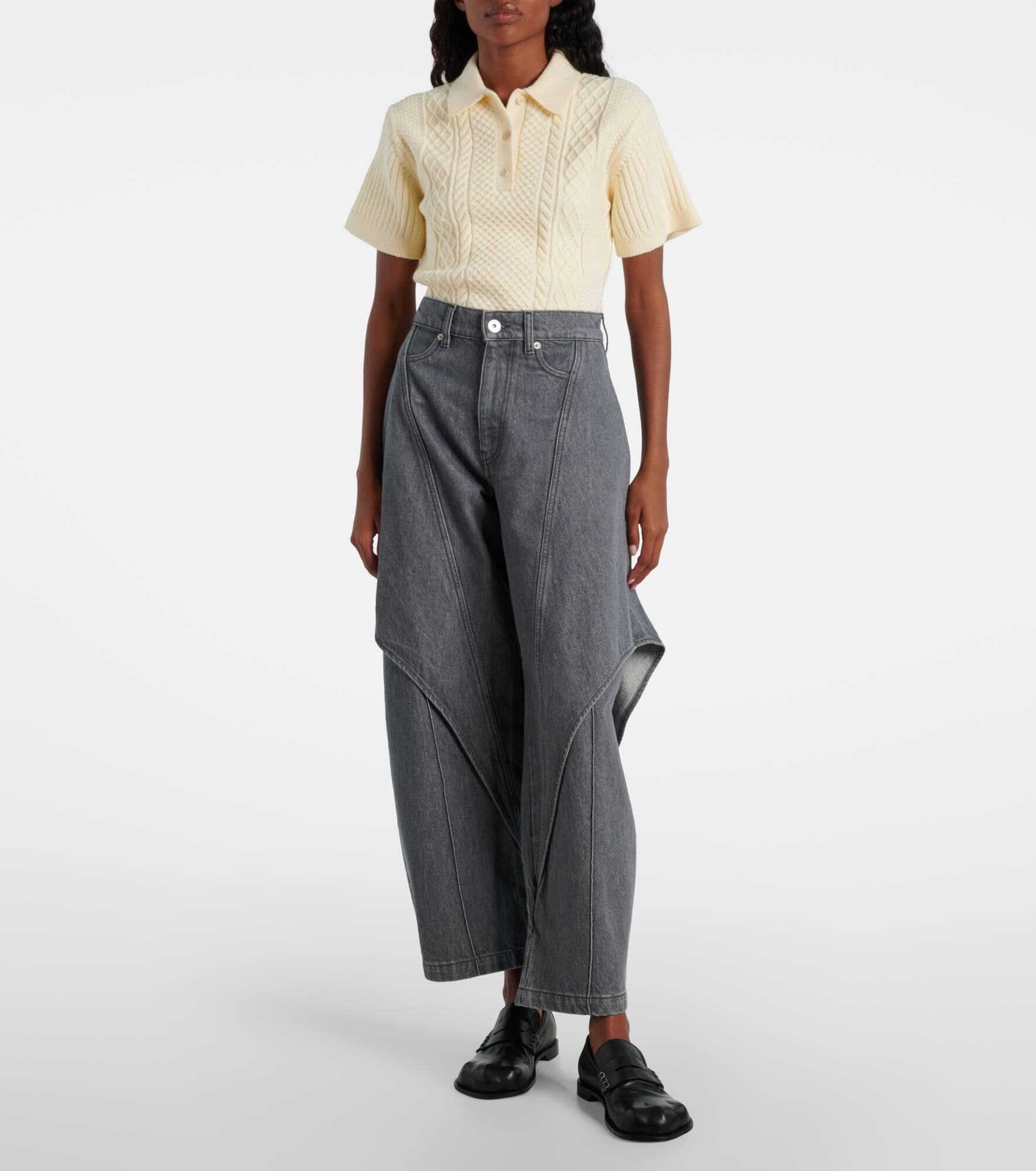Cropped mid-rise wide-leg jeans - 7