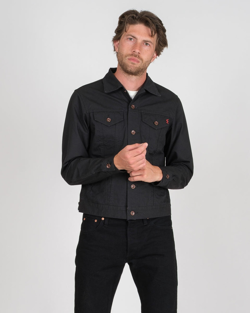 Iron Heart 9OZ CANVAS TYPE III JACKET - BLACK outlook