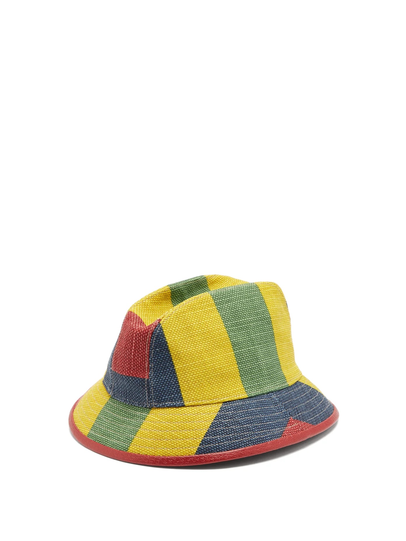 Baiadera-stripe linen-canvas bucket hat - 1