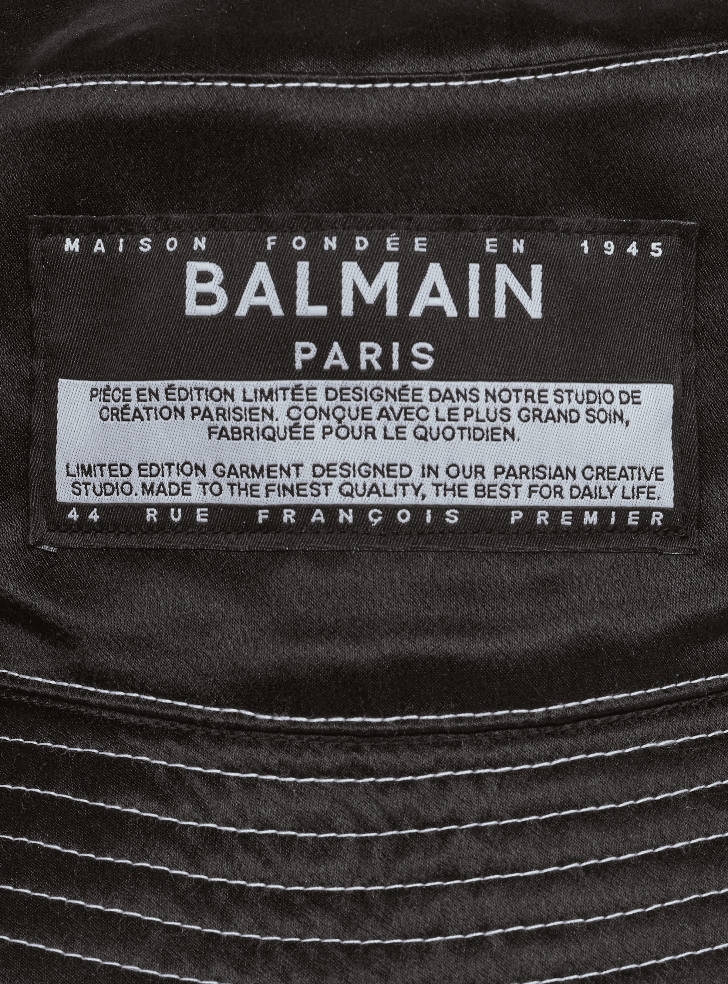 Satin bucket hat with Balmain logo - 3