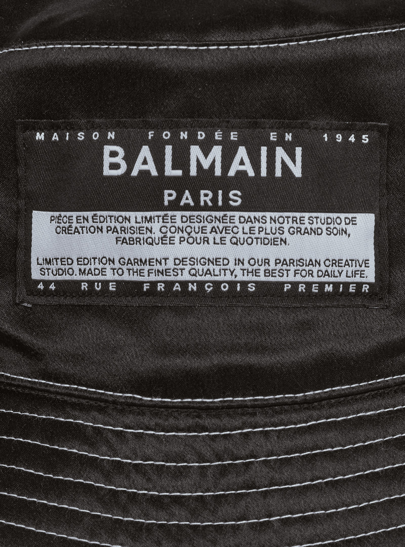Satin bucket hat with Balmain logo 3