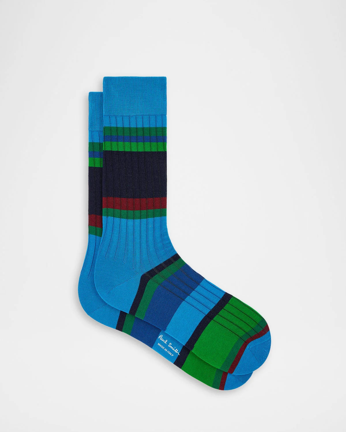 Men's Pool Ribbed Stripe Mid-Calf Socks - 1
